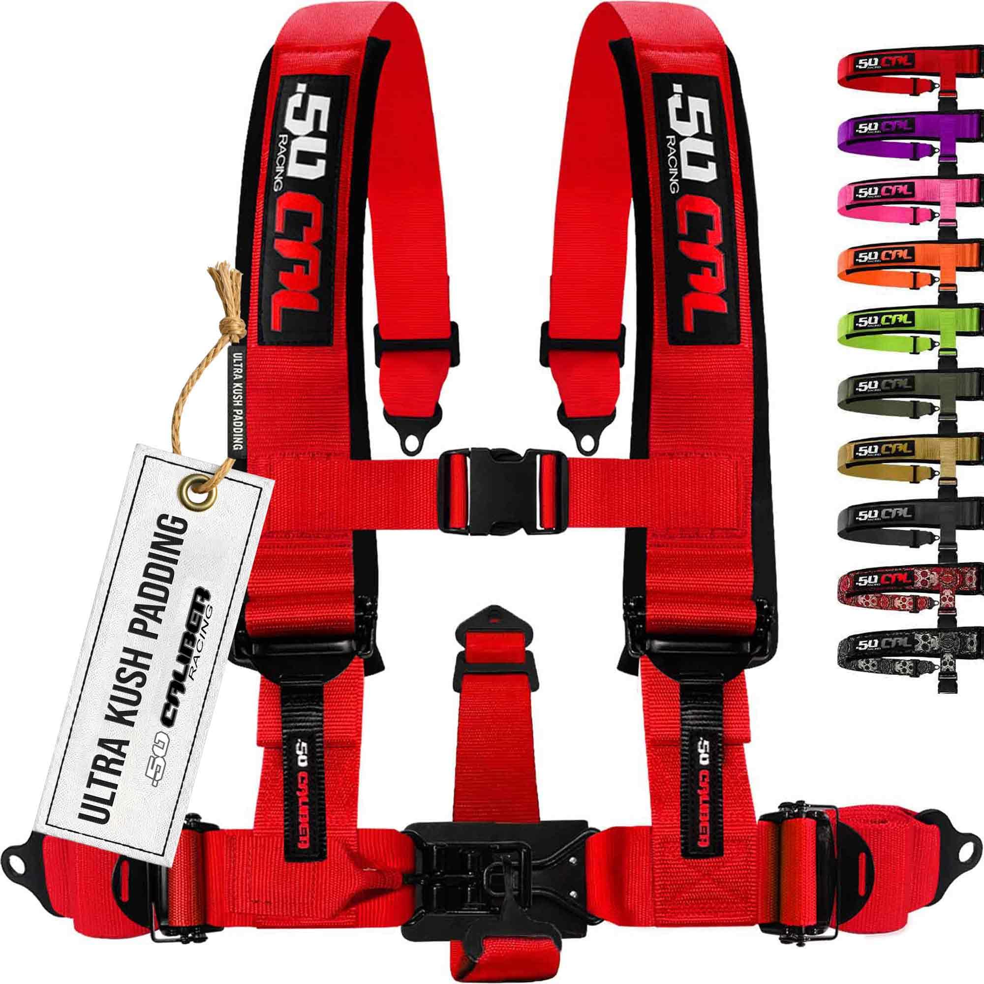 1pc 5 Point Harness for Bucket Seat, Quick Release, 10 Color Options, Racing Harness, Race Car, Off Road, UTV, RZR (Rage Red 5pt