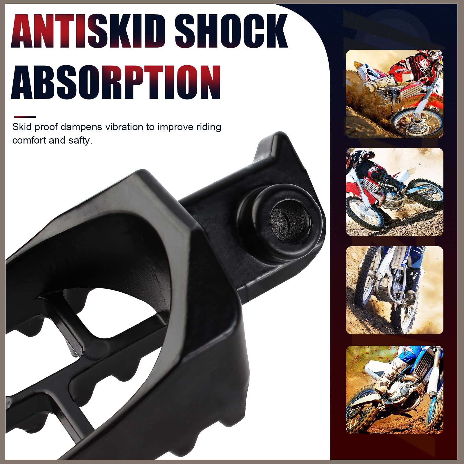 Qazaky Black Aluminium Foot Pegs Rest Footrest Footpegs Xr50 Xr50R Xr70 Xr70R Xr80R Xr100R Crf50 Crf50F Crf70 Crf70F Crf80 Crf80
