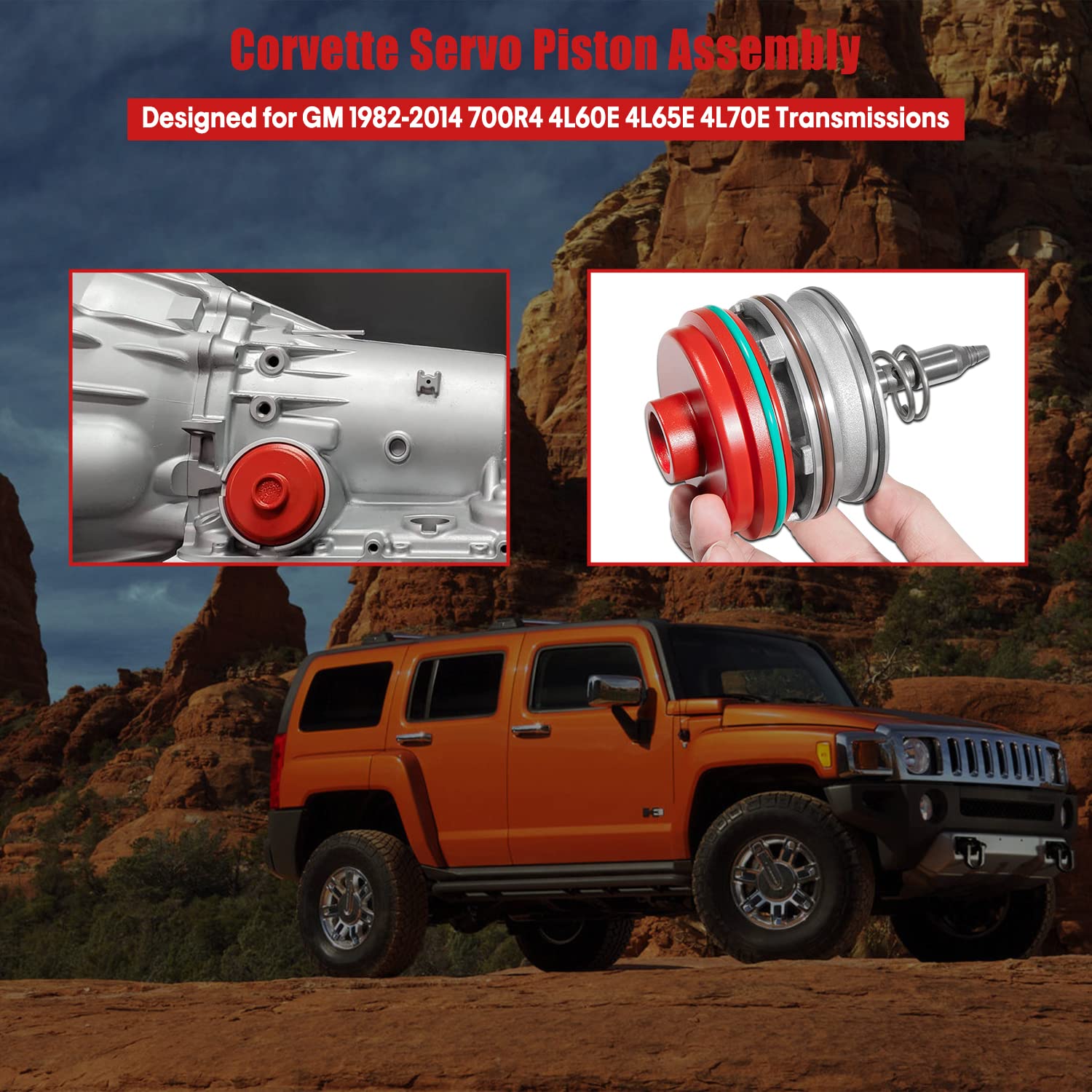 DearChan Corvette Servo Piston Assembly, Aluminum Alloy, Model DC-700R4, for GM 1982-2014 700R4 4L60E 4L65E