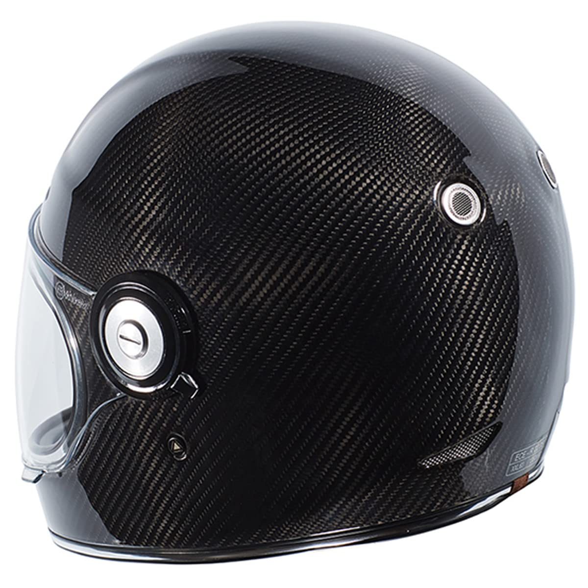 Torc T1 Unisex-Adult Retro Full-Face-Helmet-Style Motorcycle (Carbon Fiber Gloss Black, Medium)