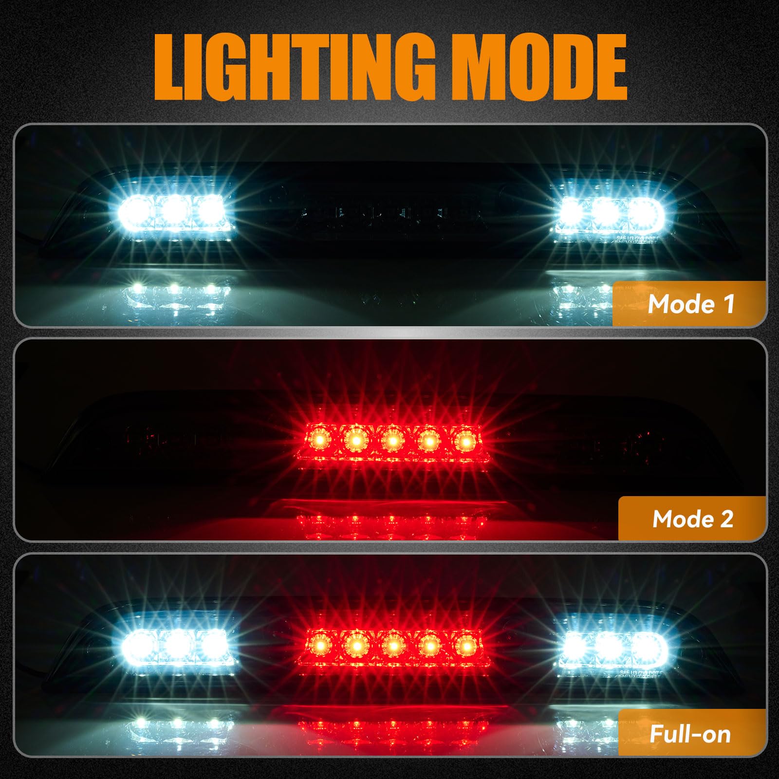 Cxdar Third 3Rd Brake Light Led For 2015-2020 Ford F150, High Mount Rear Brake Lights Assembly For 2017-2020 F250/F350/F450 Supe