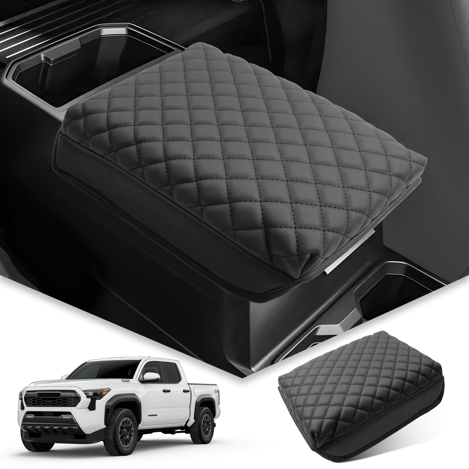 Bibibo For 2025 Toyota Tacoma Accessories Center Console Cover 2024 2025 Toyota Tacoma Armrest Cover 2024 Tacoma Console Lid 202
