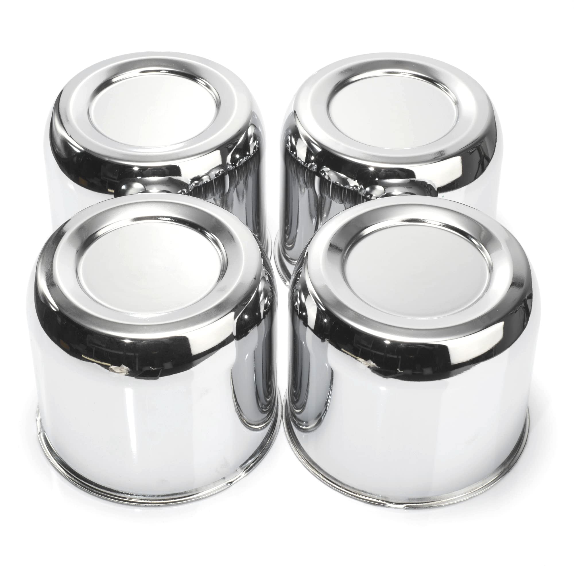 Rtrhinotuning 4Pcs 4.41Inch Push Through Center Caps Chrome For Trailers Trucks Suv Rv Wheel Rims