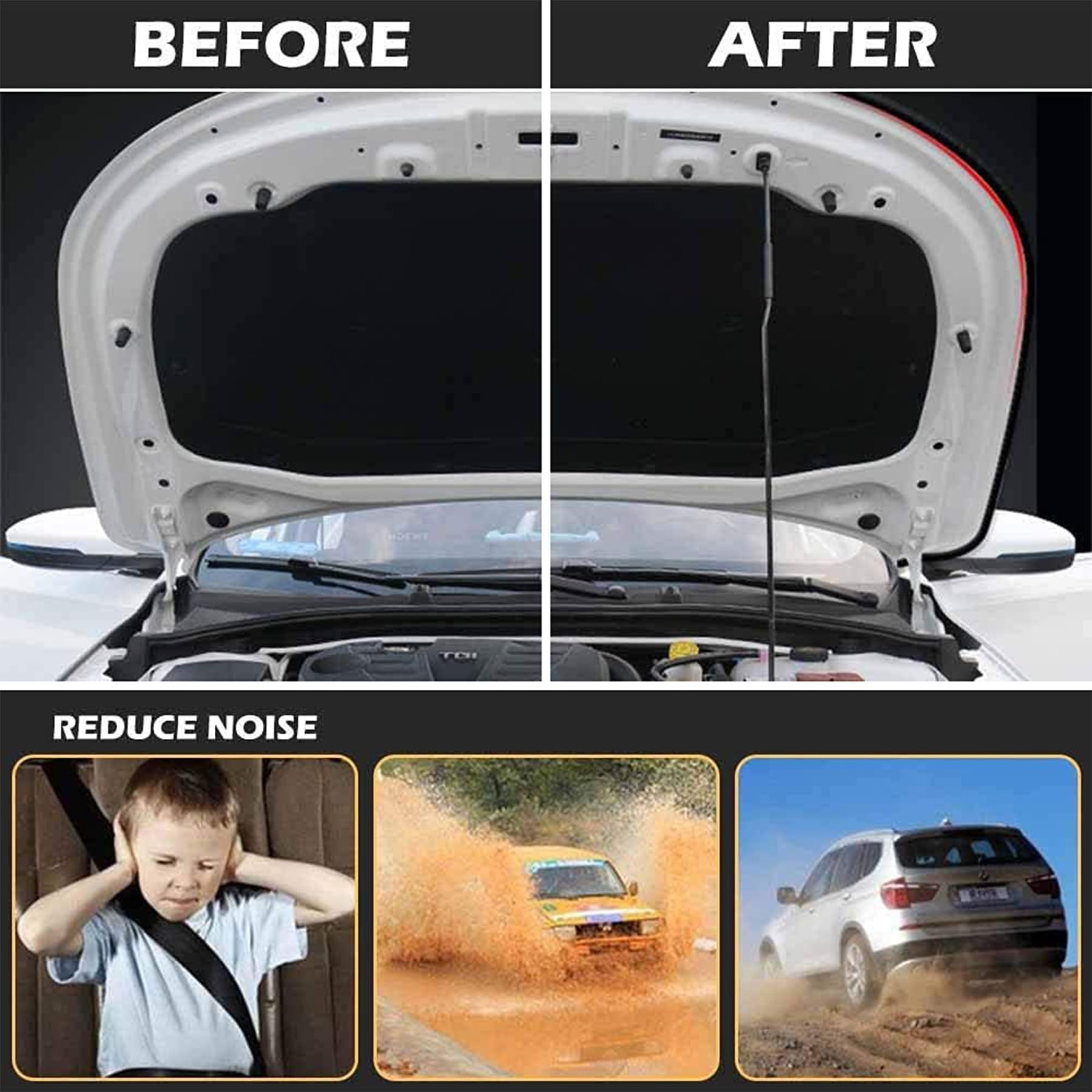 98.4 Feet Universal Self Adhesive Weather Seal Strip, 51/100 X 1/5 Inch Thick, Car Door & Window Weatherstrip With Soundproof En