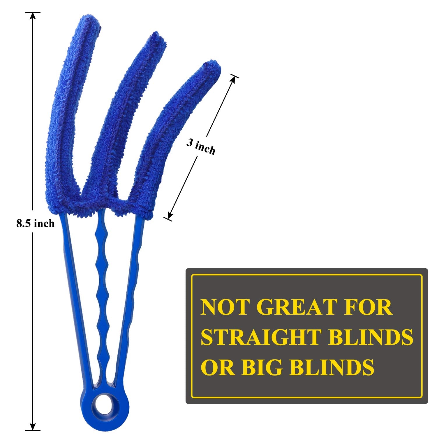 HIWARE Window Blind Cleaner Brush - 5 Microfiber Sleeves, Blue, Model 2004W, Ideal for Shutters & Air Conditioners