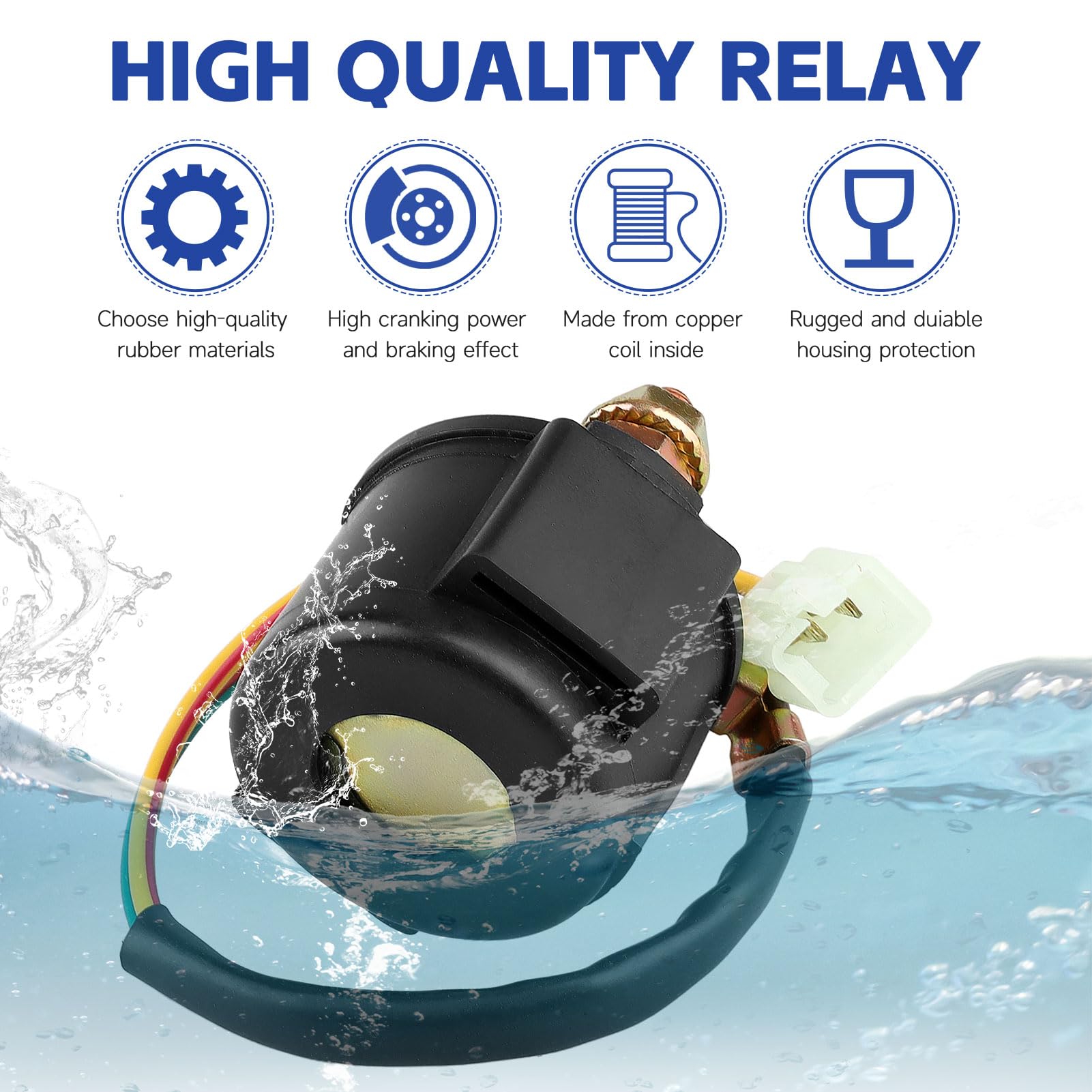 Sollon Starter Solenoid Relay For 4-Stroke Gy6 Engine 50Cc 150Cc 200Cc 250Cc Atv Dirt Bikes Scooters Go Kart Dne Buggys Quad 4 W