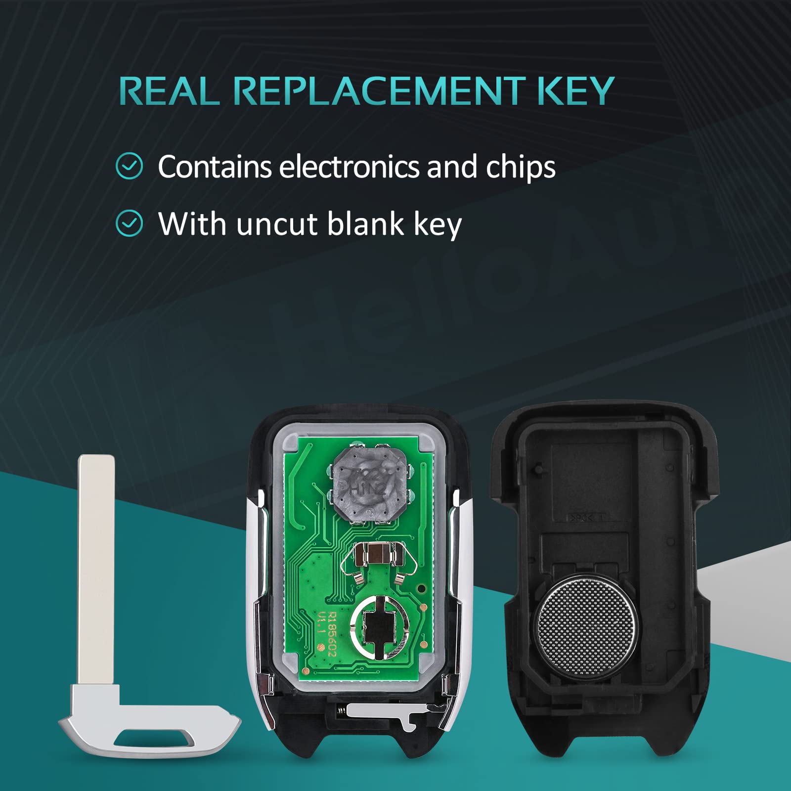 Helloauto Key Fob For Gmc Yukon/Yukon Xl,Chevy Tahoe Suburban Key Remote 2015-2020 Self-Programmed Smart Key Fob Shell Cover (Hy