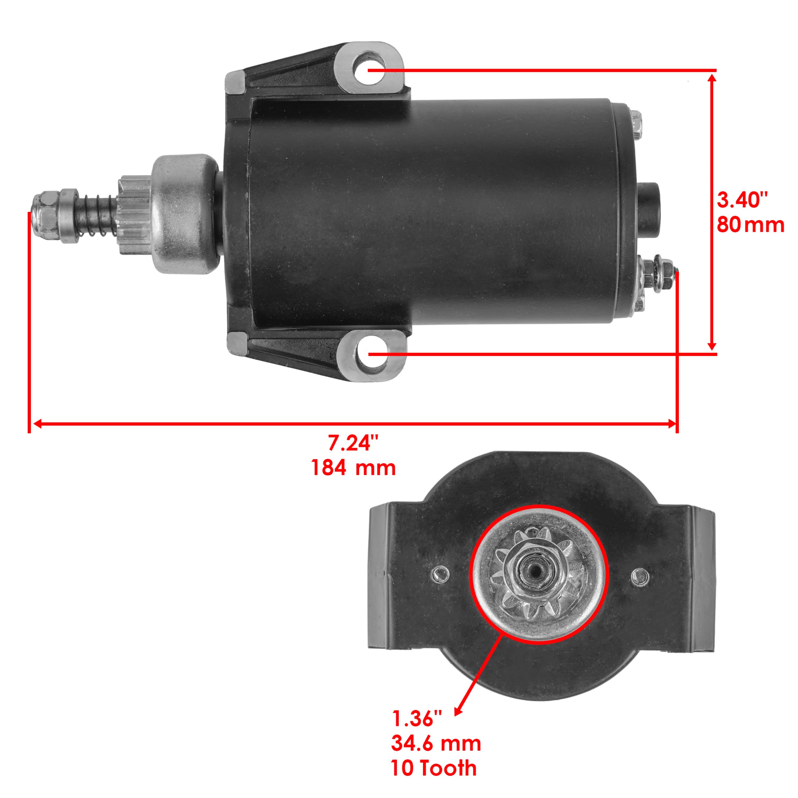 Caltric Starter Compatible With Mercury 15 20 25 15Hp 20Hp 25Hp 15Eh 20Eh 25Eh 1985-2005 Marine