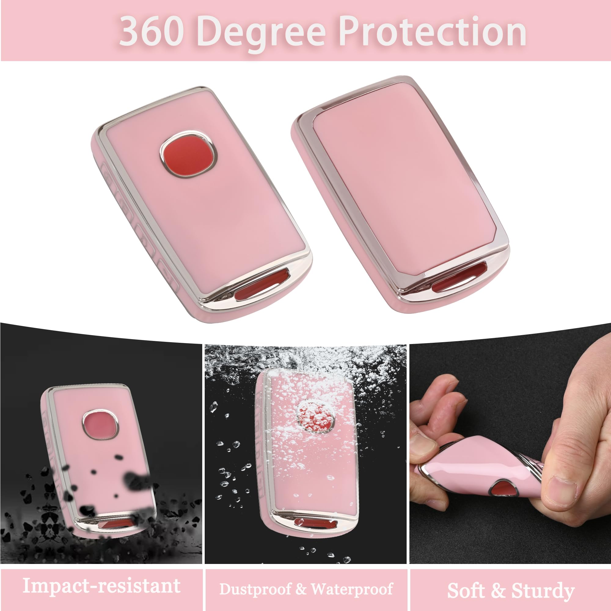 TECARATE for Mazda Key Fob Cover - Soft TPU Key Fob Case Compatible for Mazda 3, Mazda 3 Hatchback, Mazda CX-5, CX-30, CX-10 Sma