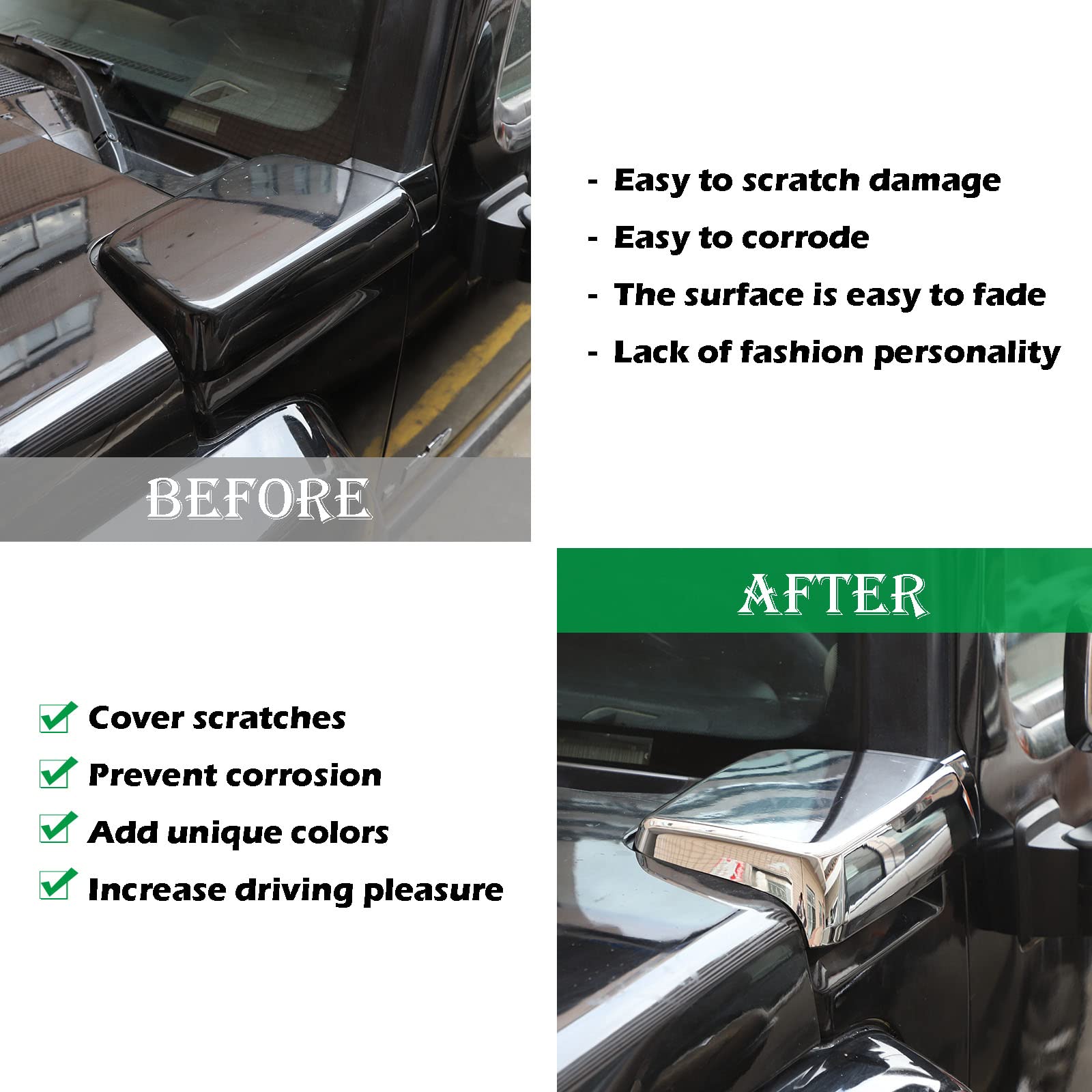 PIUGILH Side Air Intake Hood Vent Cover for Hummer H3 (2005-2009) - 2PCS, Durable ABS Material, Sleek Black Finish