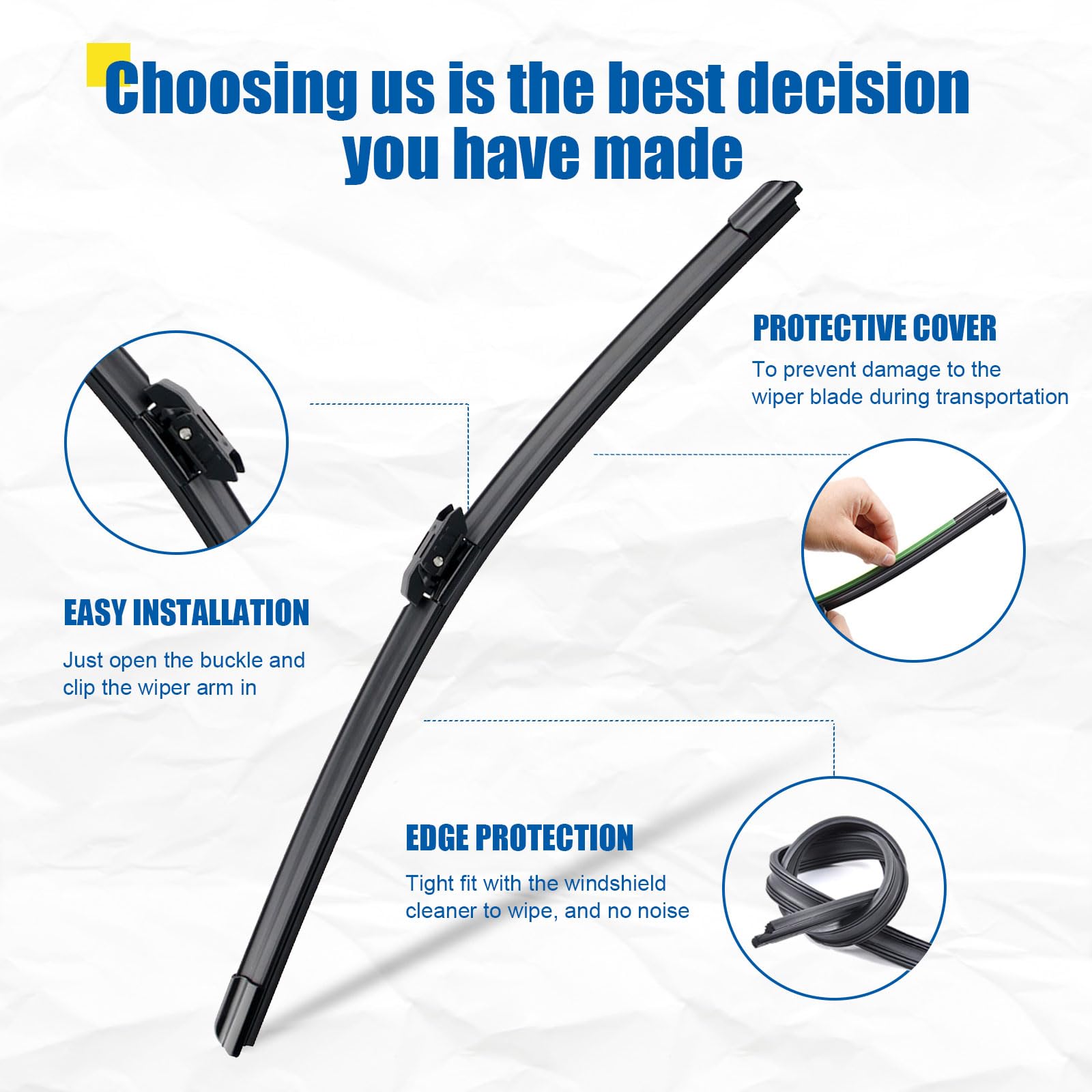 Hrsno 24''+20'' Windshield Wipers With 13'' Rear Wiper Blade Sets Automotive Replacement For Bmw X2 2018-2023,Easy For Installat