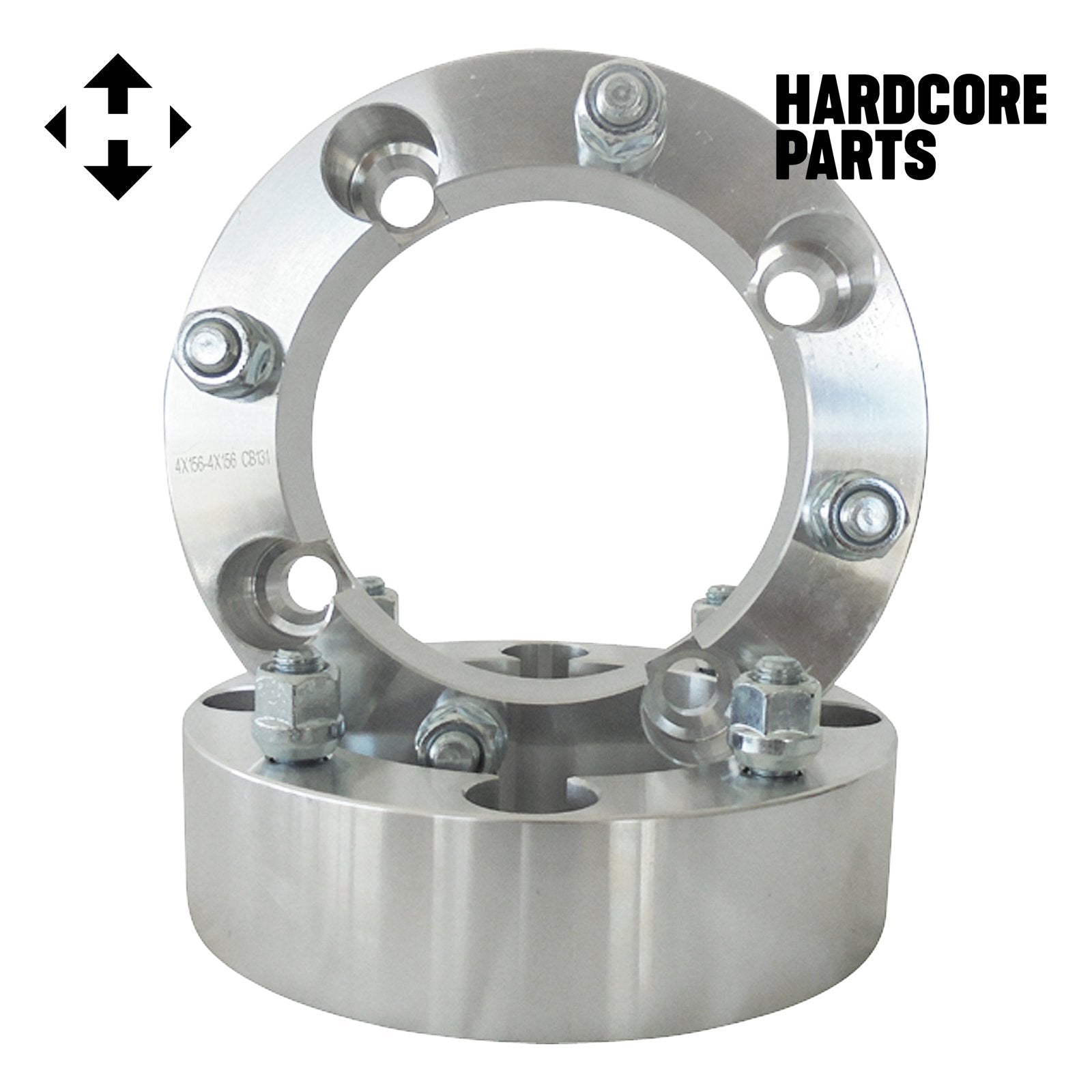 2Pc Atv Wheel Spacers 4'' (2 Inch Per Side) For 4X156 Bolt Patterns, 12X1.5 Threads (Same Style Lug Nuts As Automotive Spacers)