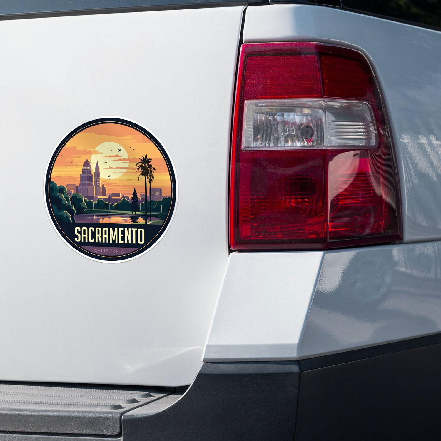 Sacramento City Sticker - Waterproof Vinyl Decal for Car Bumper, Laptop, Water Bottle, Wall, and Window, Size - 3'' Longer Side