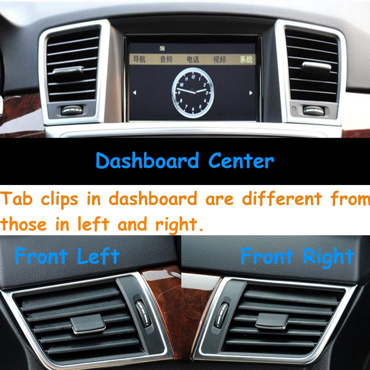 TTCR-II Dashboard Air Vent Clip for Mercedes Benz W166 ML Class 2012-2015, GLE Class 2016-2019, X166 GL Class 2013-2016