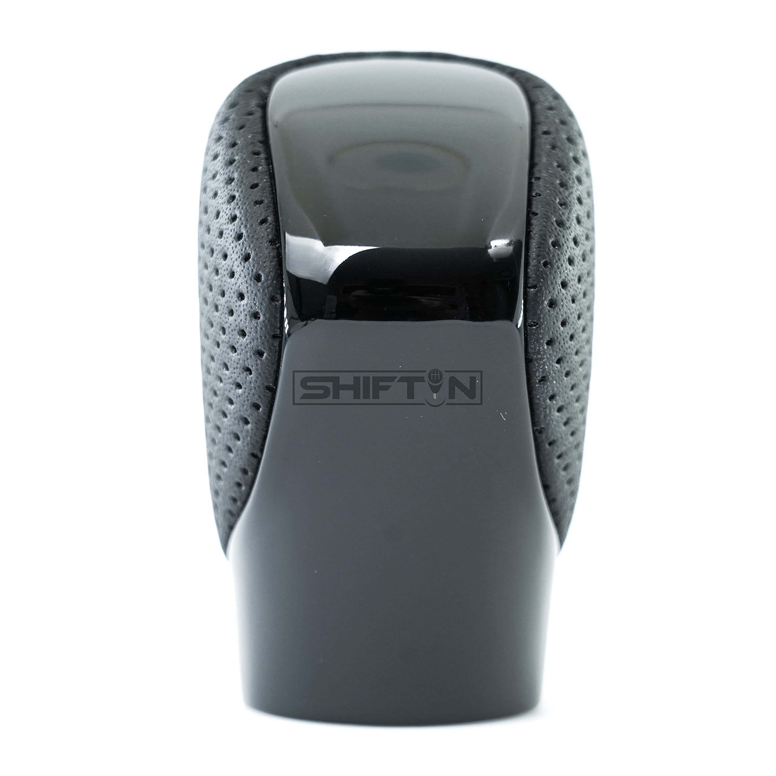SHIFTIN Gear Shift Knob for Lexus ES GS GX NX RC RX - Black Leather & Piano Black - Model SKU20UTBEK