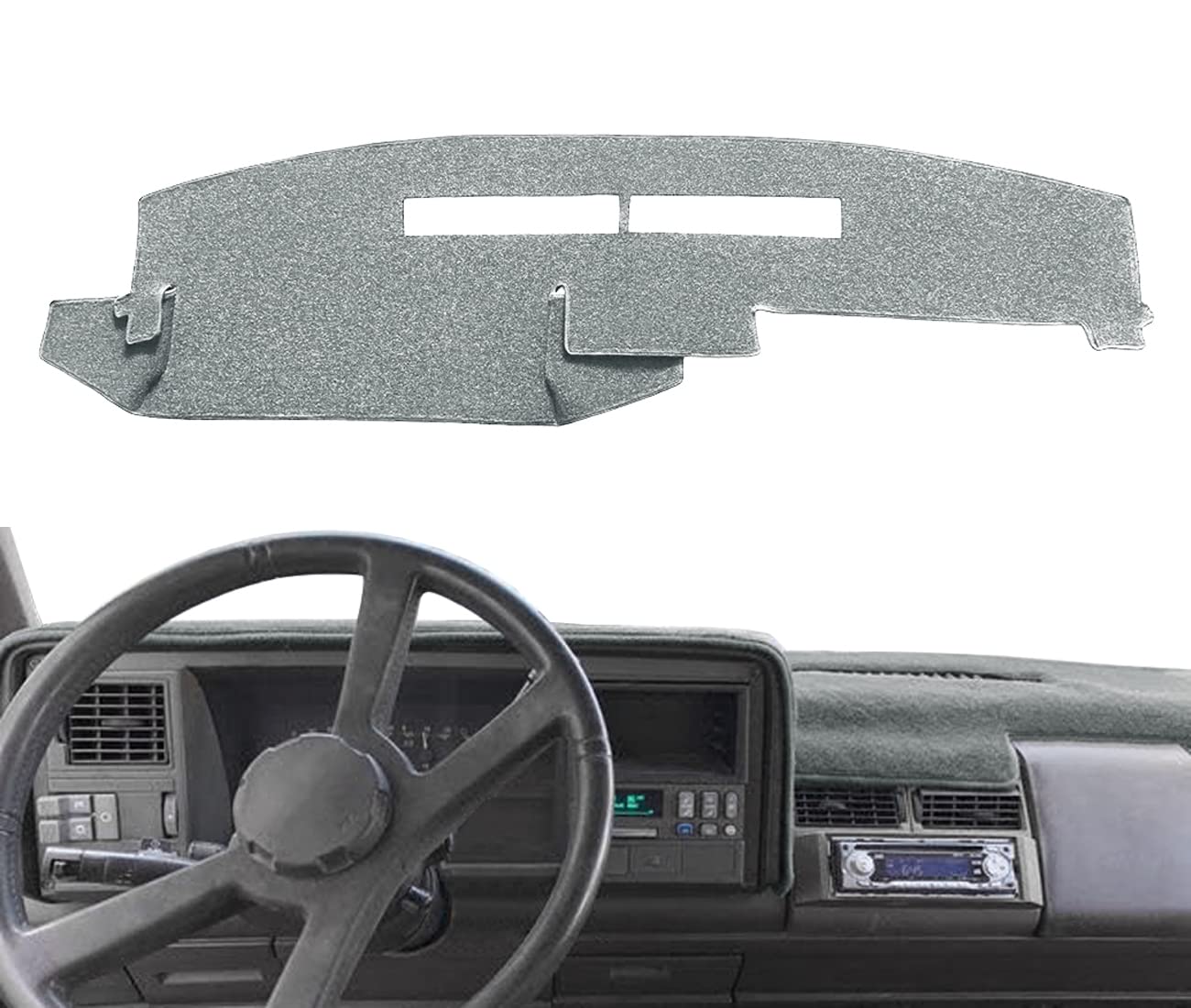 Dashboard Cover Dash Cover Mat Fit For Chevy Chevrolet Silverado/Gmc Sierra C1500 C2500 C3500 K1500 K2500 K3500 Pickup Truck 1988-1994, 1992-94 Gmc Yukon/Chevy Blazer Suburban (88-94, Dark Gray) Y25