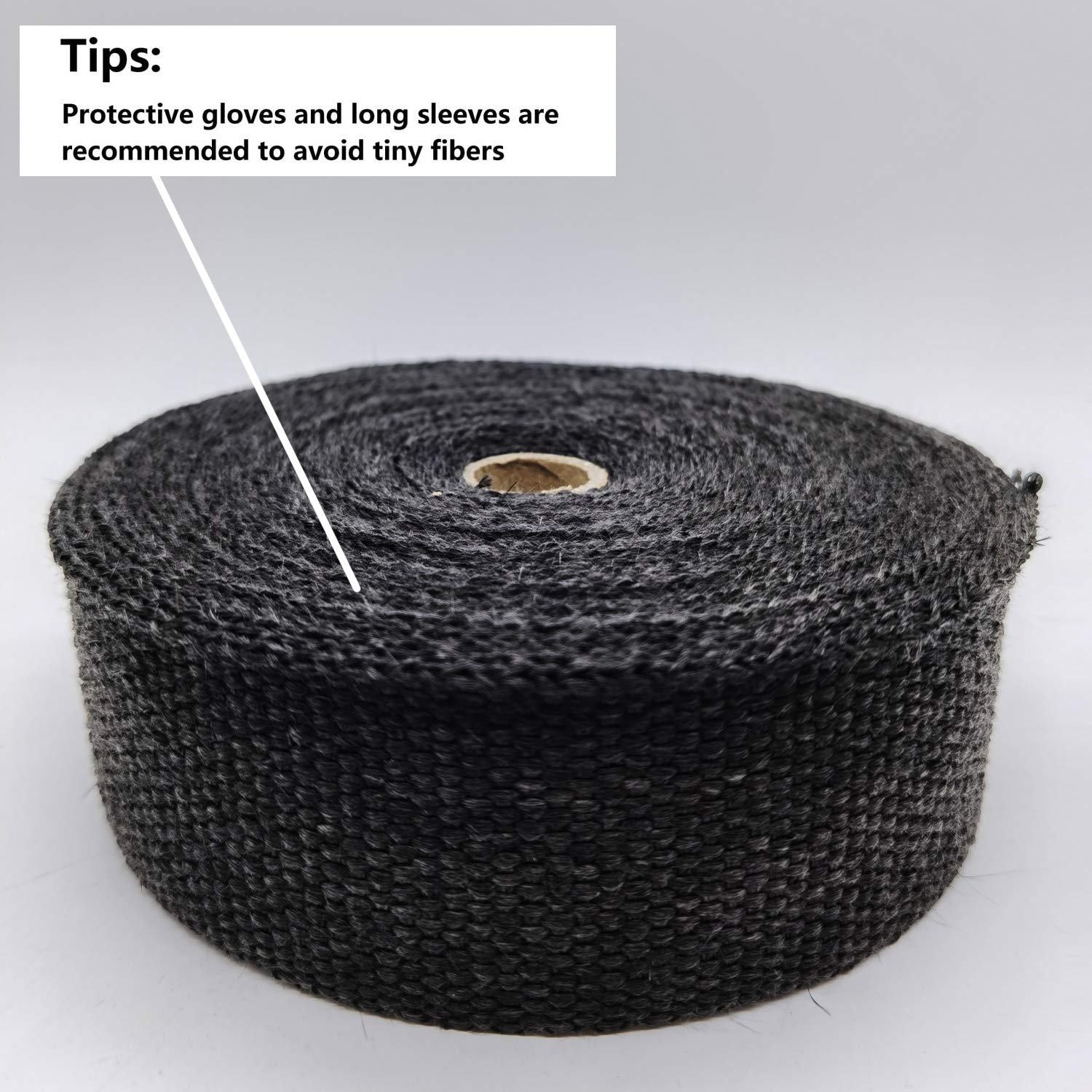 Ucreative Black Fiberglass Exhaust Header Heat Wrap 2 Rolls (2'' X 50' Each Roll) Kit With 20Pcs 11.8 Inch Stainless Steel Locki