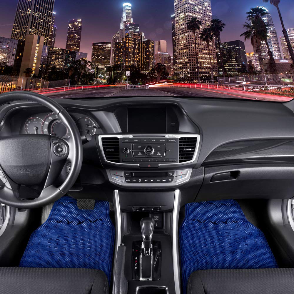 Blue All Weather Heavy Duty Universal Fit Car Floor Mats Interior Liners For Auto Van Truck Suv, Heavy Duty All Weather Protecti