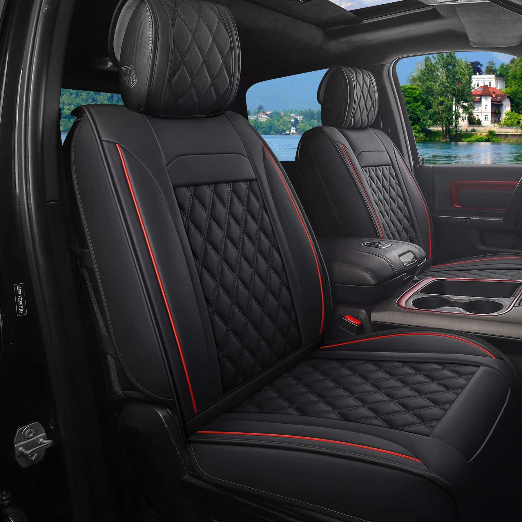 JOJOBAY Car Seat Covers for Dodge Ram,Fit 2009-2025 1500/2500/3500 HD Pick-up Truck,Crew,Regular,Quad,Mega Cab,Waterproof Synthe