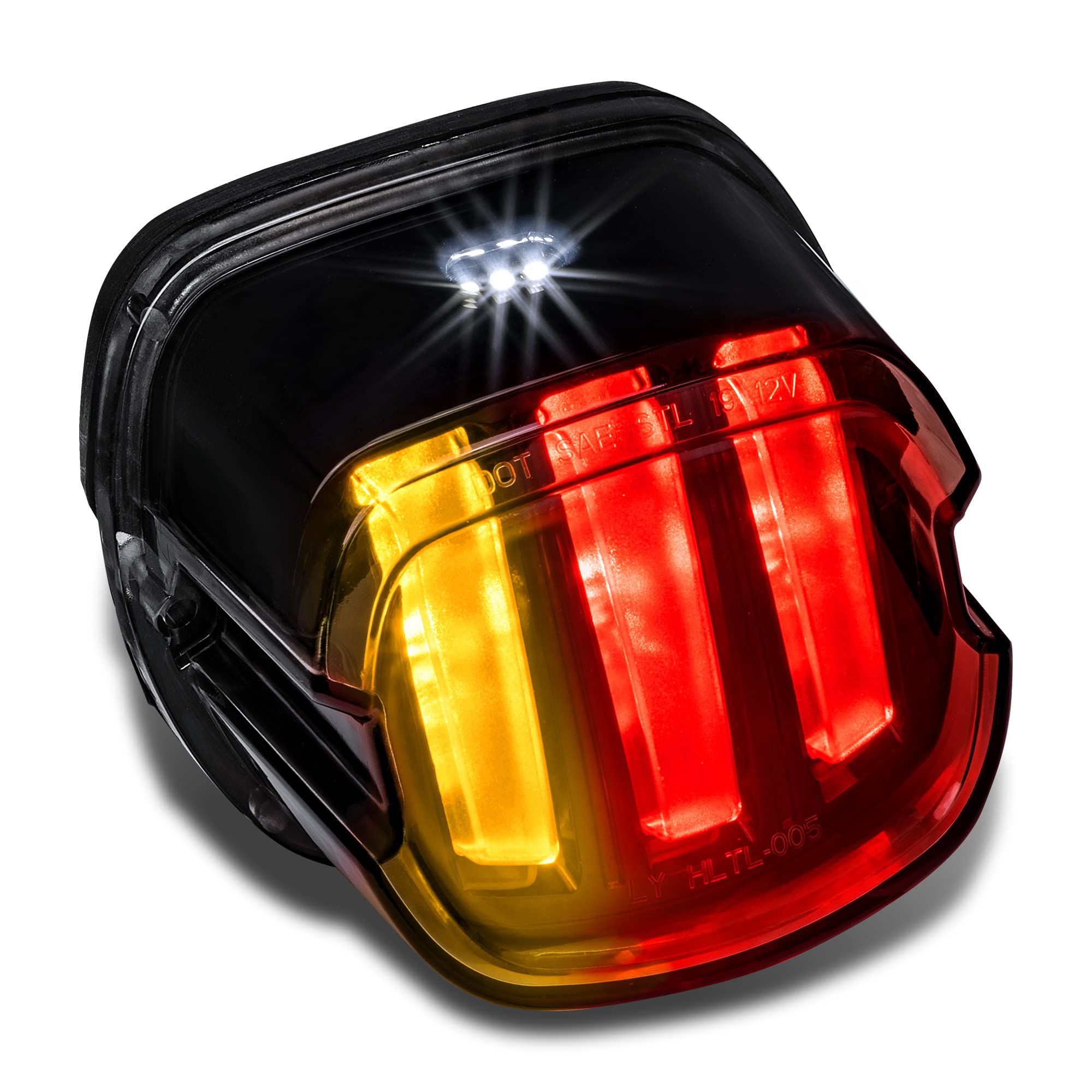 True Mods Led Brake Tail Light For Harley Davidson [F1-Style Flashing Blinker] [Turn Signal] [Dot] Integrated Rear Taillight For Sportster Dyna Fat Boy Road King Electra Glide Ultra Softail Heritage