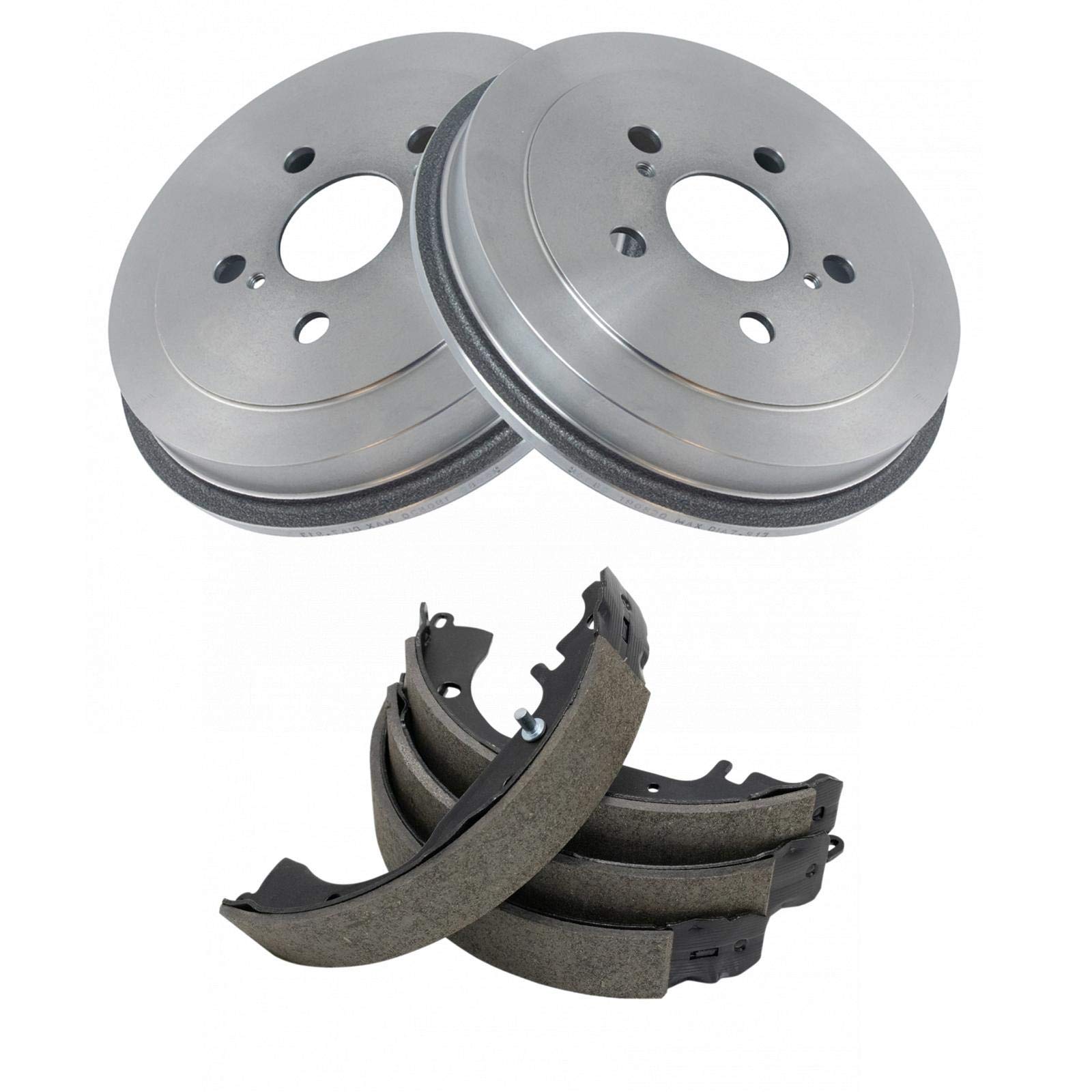 TRQ Rear Brake Drums & Shoes Left & Right Kit for 00-05 Toyota Celica 5 Lug