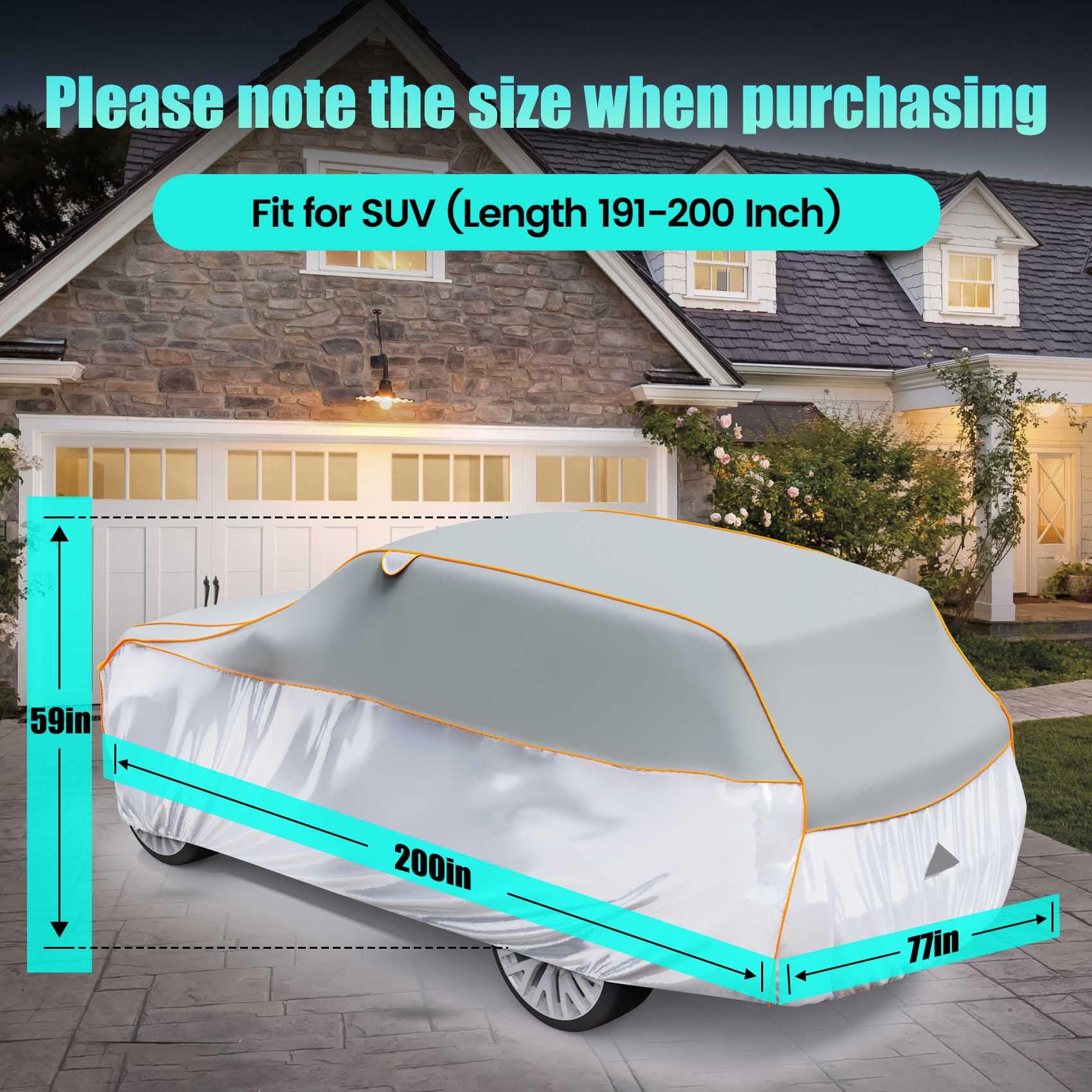 Pulaim Anti Hail Car Cover, Hail Protector Car Cover 6 Layer Thickened, Fits Class A Sedans 191 to 200 in, Heavy Duty Anti-Hail