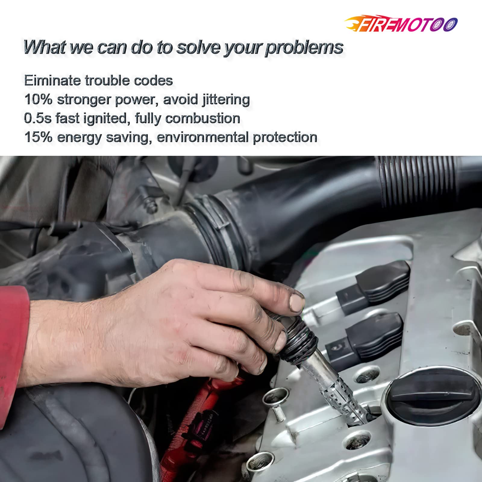 FIREMOTOO Ignition Coil Pack - Pack of 8 for Cadillac, Chevy, GMC - Model UF413, Compatible with 5.3L 6.0L Engines