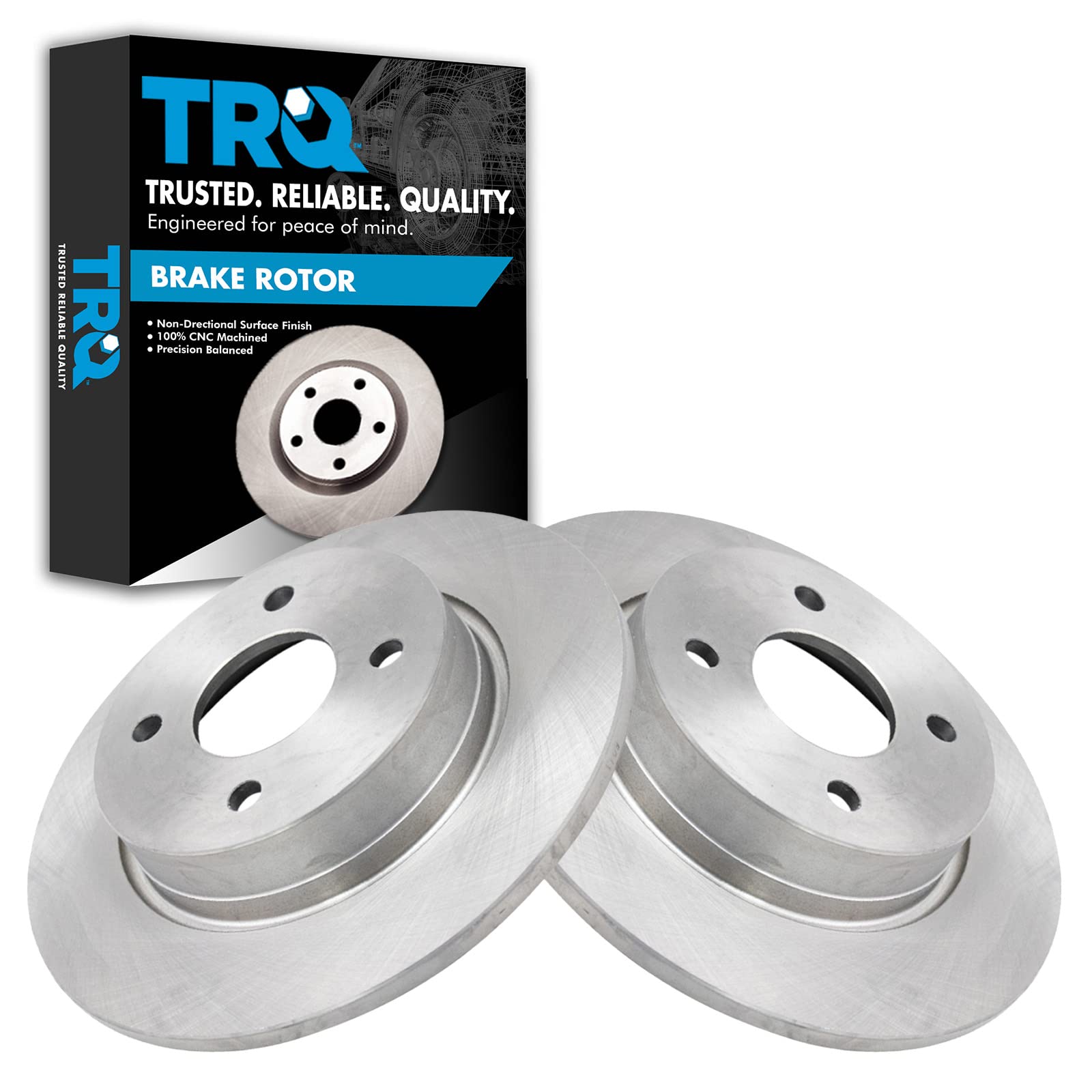 Trq Rear Brake Rotors Set Solid Compatible With 2018-2021 Ford Ecosport
