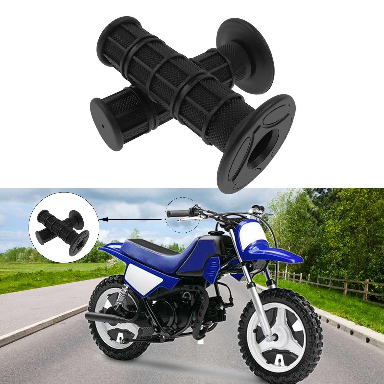 Flypig Universal 7/8'' Motorcycle Handlebar Grips Bike Grips Non Slip Rubber Hand Grips For Honda Yamaha Suzuki Kawasaki Klx Crf