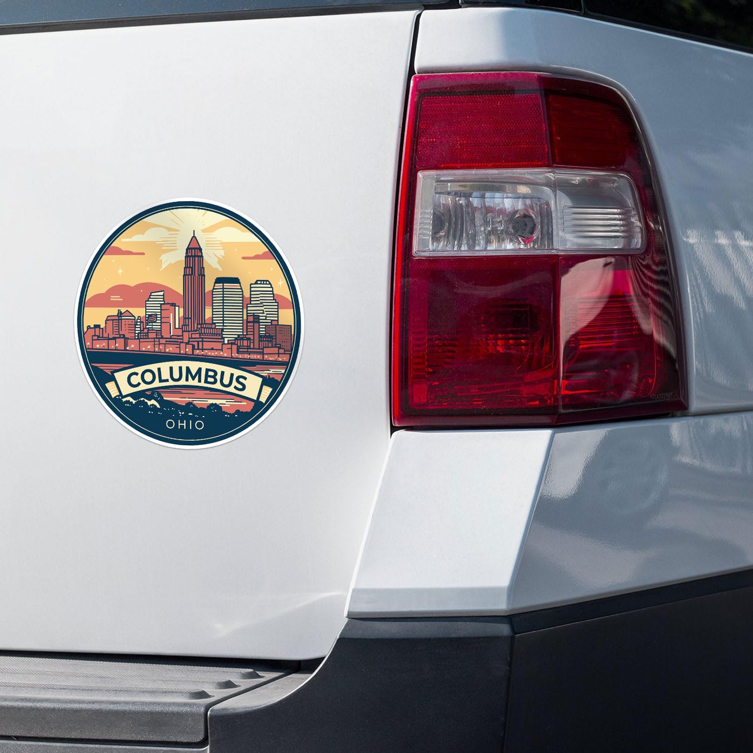 Columbus City Sticker - Waterproof Vinyl Decal for Car Bumper, Laptop, Water Bottle, Wall, and Window, Size - 3'' Longer Side