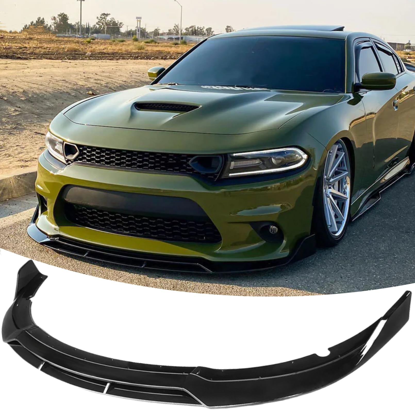 NEESPOC Front Bumper Lip Splitter Spoiler Fit for Dodge Charger SRT Hellcat/RT Scat Pack/Daytona/RT 392 2015-2023 Accessories Ai
