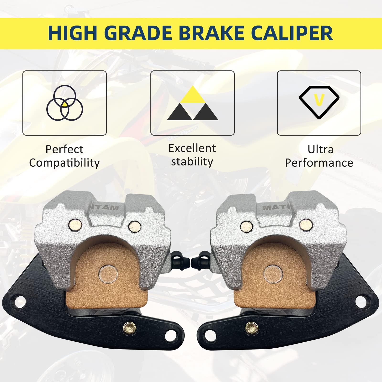 M Mati Front Left Right Brake Calipers For Suzuki Eiger 400 500 Ozark 250 Quadsport 250 400 Vinson 500 Lta 400 500 Ltf 250 400 L