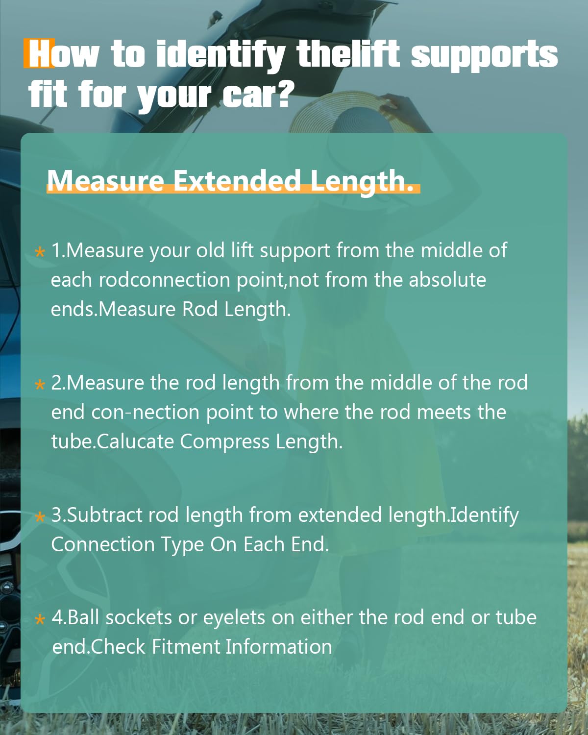 Scitoo 4031 2Pcs Lift Supports 9.95'' Fit For Chrysler For Sebring 1997-2000 Shock Struts Trunk