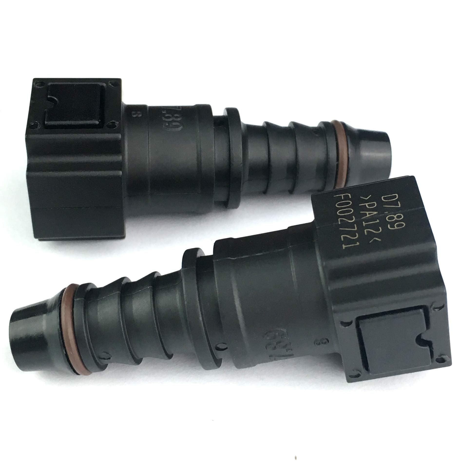 Fuel Line Quick Connector 5/16 Bundy Female To Barb Straight For 5/16 Steel To 5/16 Id 3/8 Od Nylon Tubing, Pack Of 2