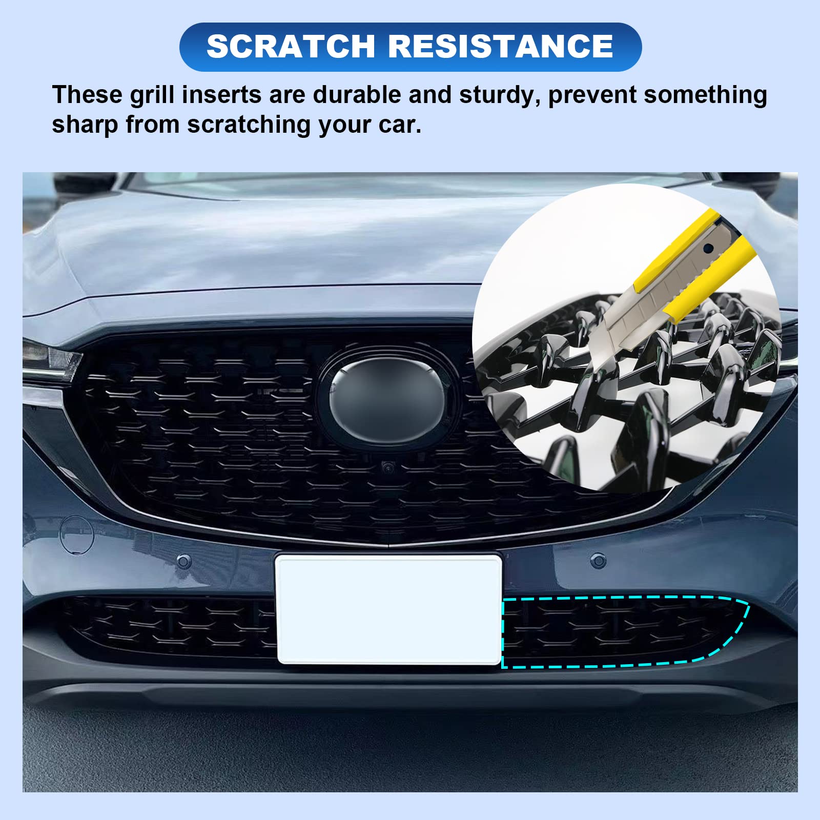CDEFG CX-5 Front Grill Mesh Inserts - ABS Plastic, 2022-2025 Compatible, 2PCS, Color: 2022-2024 CX5 Front Grills