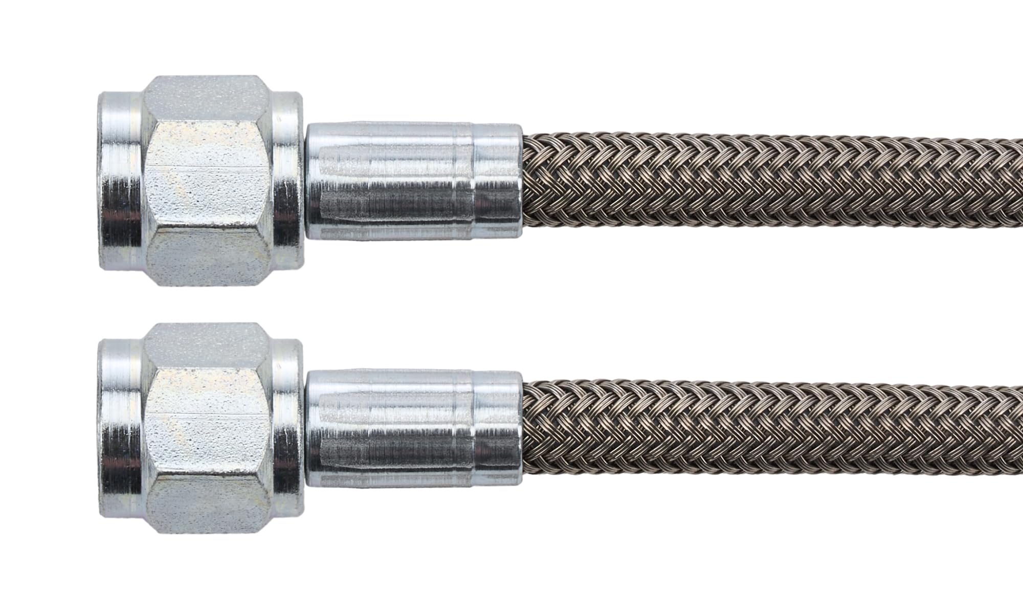 Allstar Performance AN Hose Assembly, 12 in Long, 4 AN Hose, 4 AN Straight Female to 4 AN Straight Female, Braided Stainless, PT