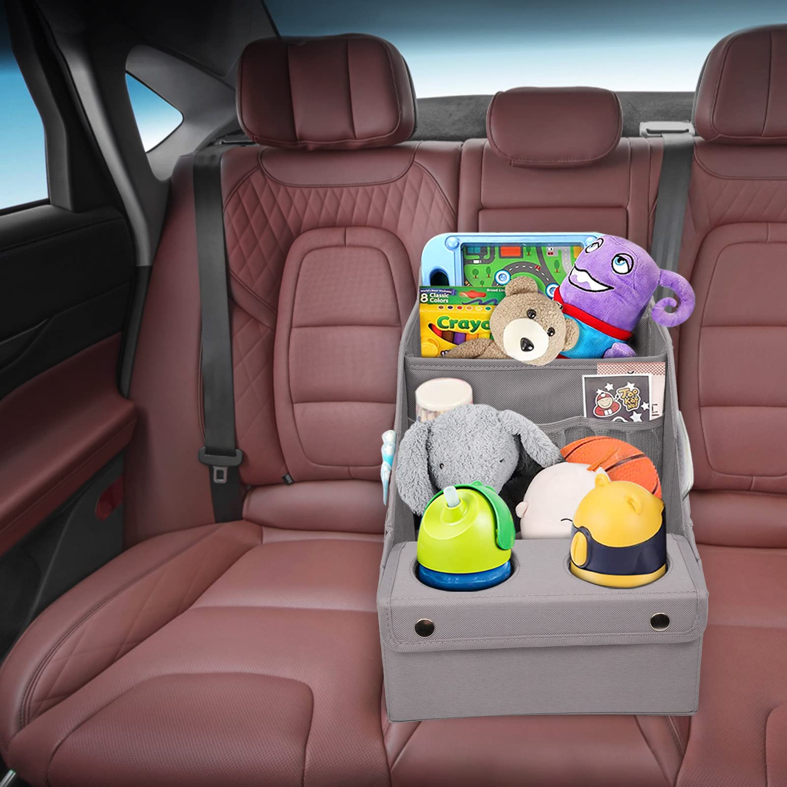 Mulisoft Car Seat Organizer- Backseat Car Organizer With 11 Storages Compartments And 2 Cup Holders, Car Organizers And Storage, Car Organizer Front Seat, Car Organizer Backseat For Travel Kids