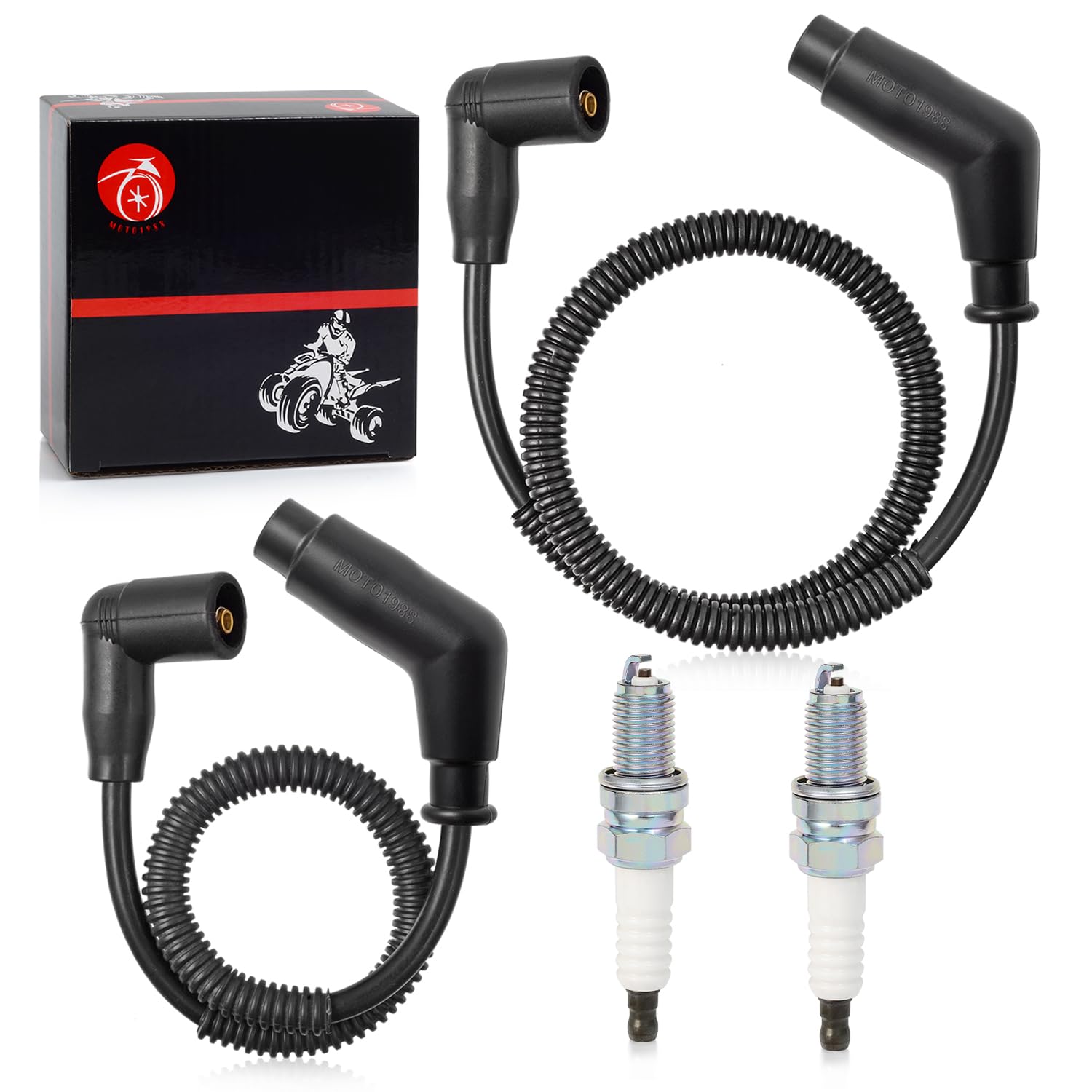 Spark Plug & Wire Cap 15in/24.4in For Can Am Commande Renegade Outlander MAX 500 570 650 800 800R 1000 1000R Bombardier TRAXTER