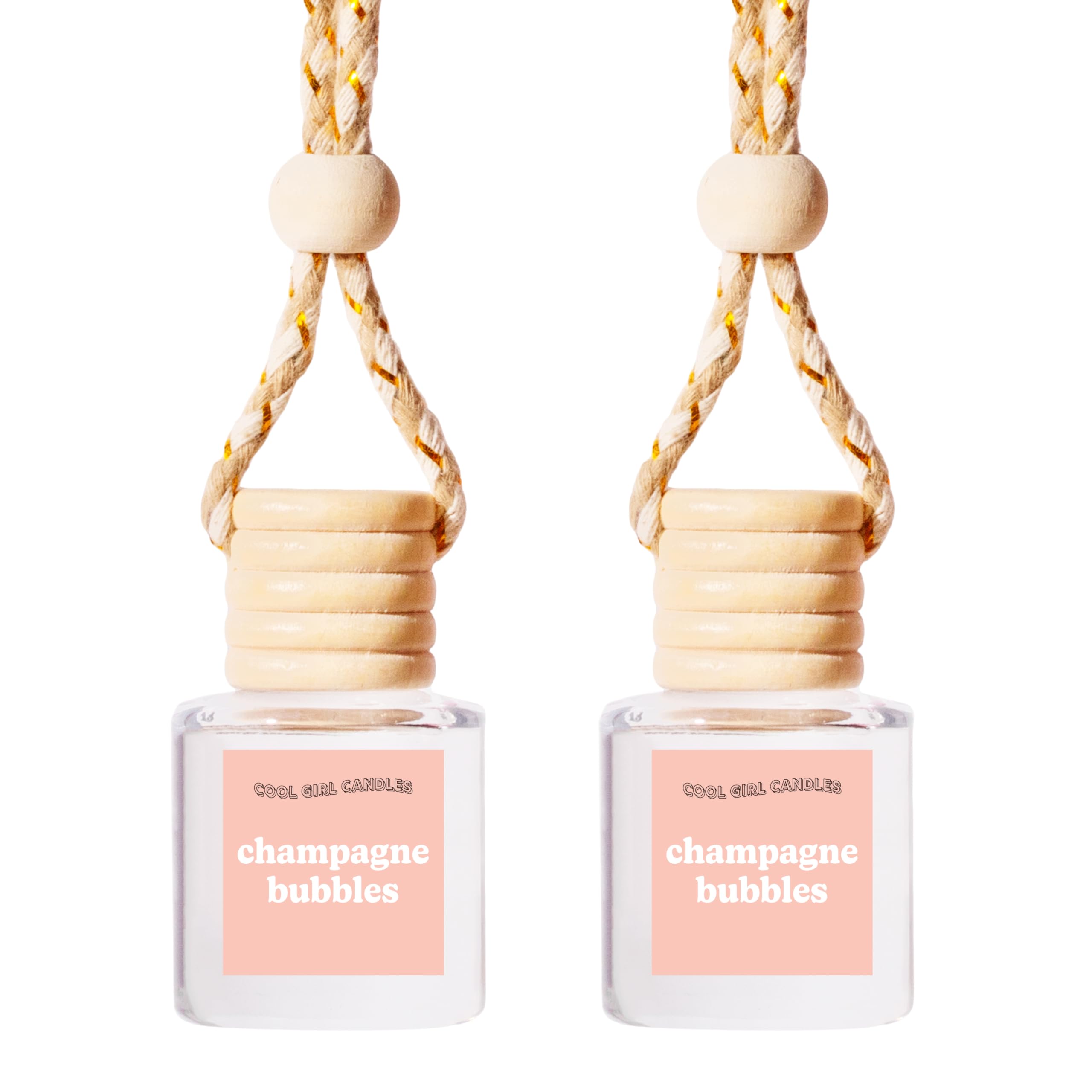 Coolgirlcandles Champagne Bubbles Car Air Hanging Fragrance Oil Diffuser Car Air Freshener Diffuser For Essential Oils, Scents A