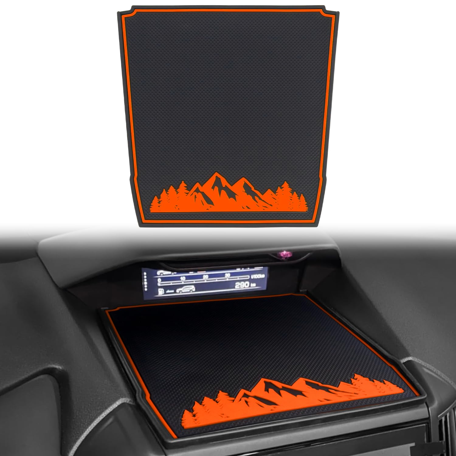 MOCHENT Dashboard Mats for Subaru Crosstrek, Forester, Impreza - Non-Slip Rubber Pad, Orange, Model H301, Fits 2018-2023