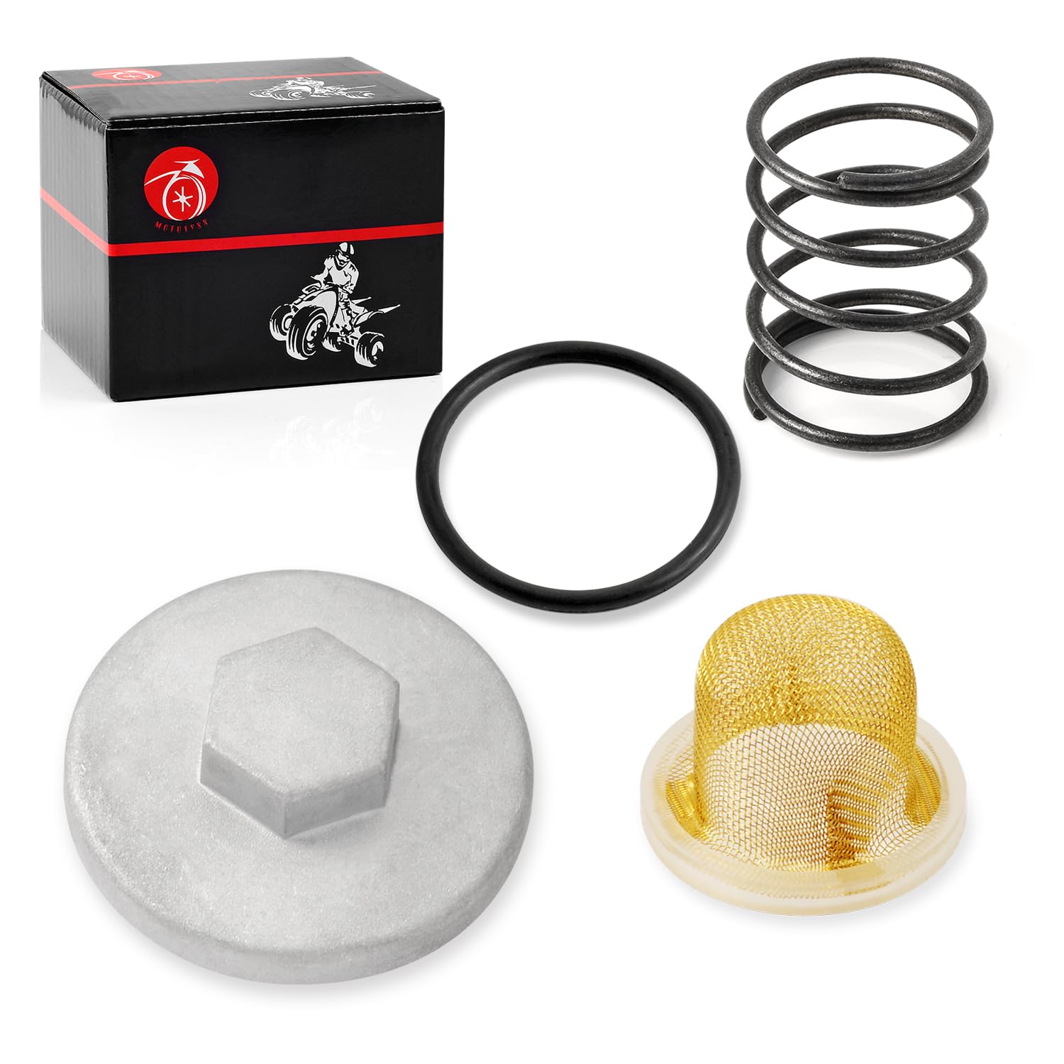 Oil Drain Plug CAP & OIL STRAINER & Spring For YAMAHA SR185 XT125 XT200 XT225 BW200 TTR225 TTR230 TW200 MOTO-4 YFM 200 225 Bear 