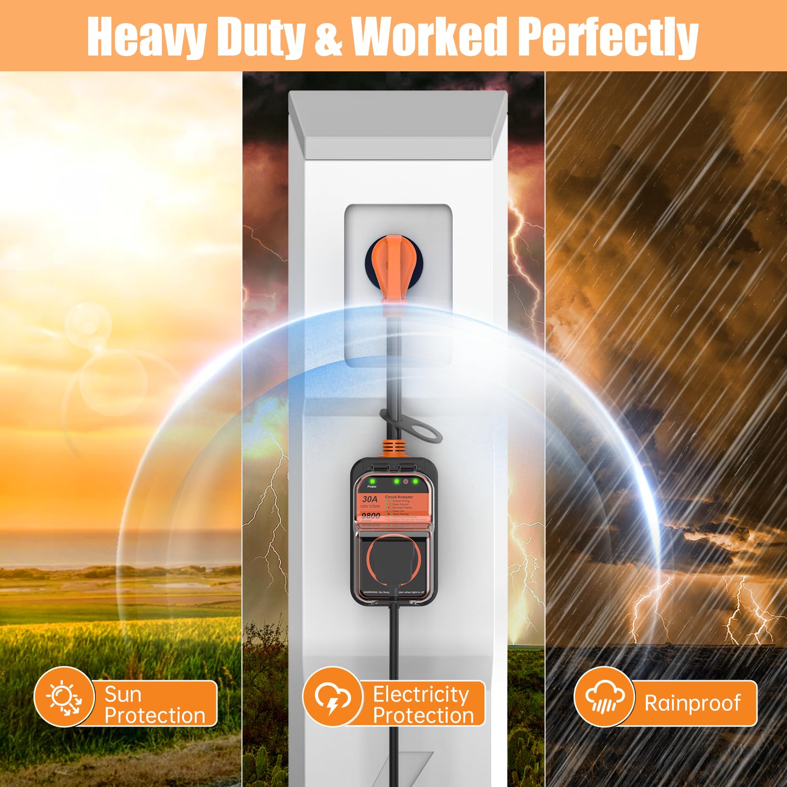 Millionhome Rv Surge Protector 30 Amp Waterproof, 9800 J Upgraded Rv Power Surge Protector With Safety Certification, Rv Adapter