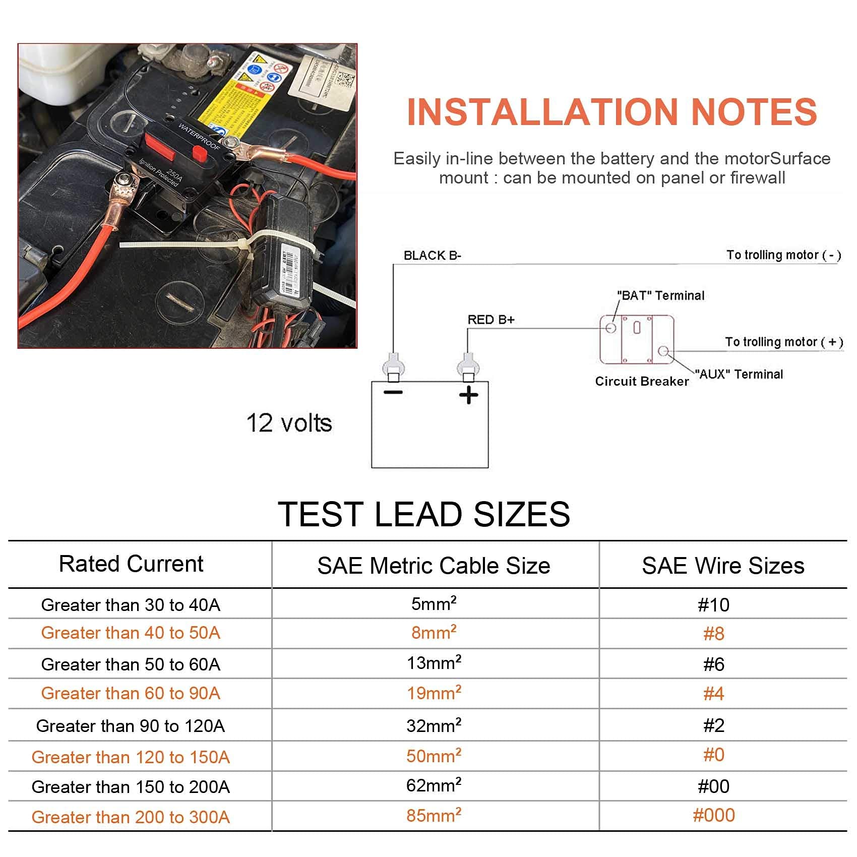 Erayco 50 Amp Circuit Breaker With Manual Reset For Car Marine Trolling Motors Boat Atv Manual Power Protect For Audio System Fu