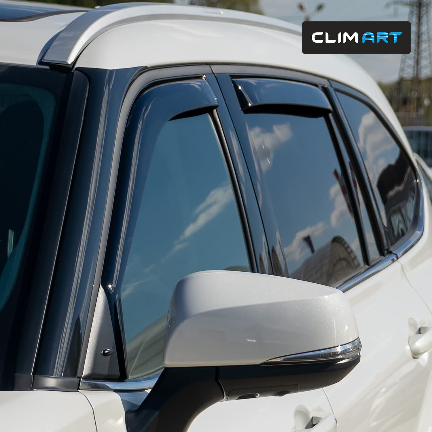 CLIM ART In-Channel Rain Guards for Toyota Highlander 2020-2025, Durable Polycarbonate Window Deflectors, 4 pcs, Model 620143