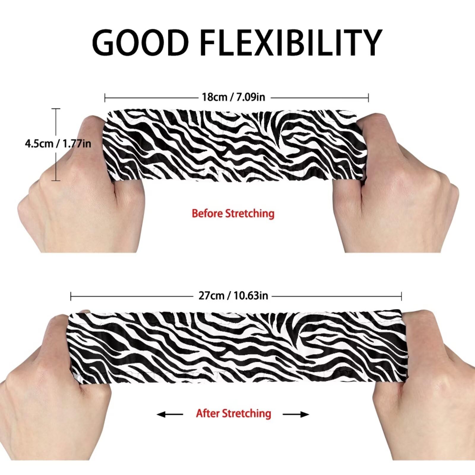 Huisefor Zebra Print Car Rear View Mirror Cover Interior Accessories For Women Fashion Elastic Rearview Mirror Sleeve Protector
