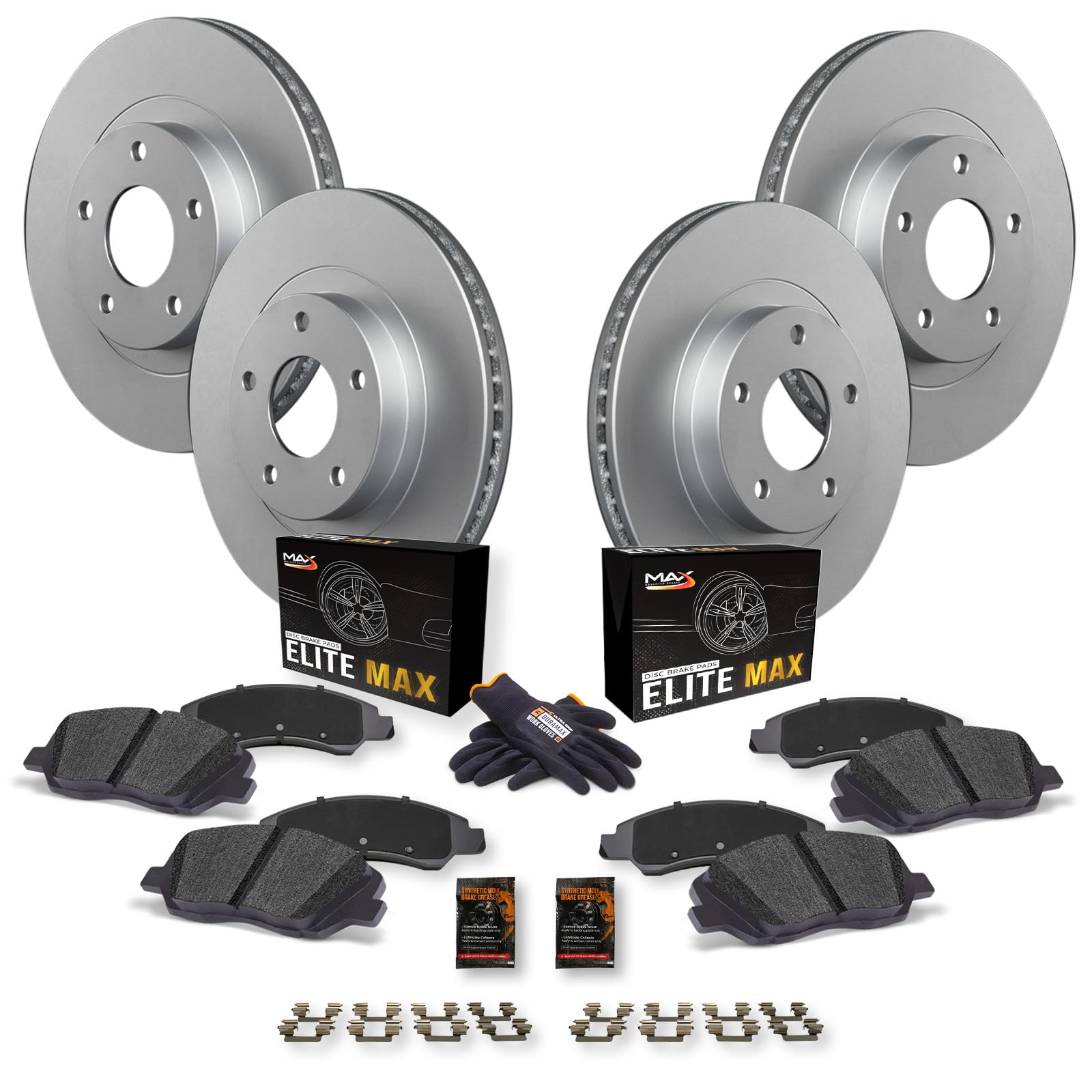 Max Advanced Brakes Front & Rear Brake Kit For 2015-2019 Hyundai Sonata 2016-2020 Optima W/12.01' Front Rotor W/Mpb Replacement Cross Drilled Disc Brake Rotors And Ceramic Brake Pads