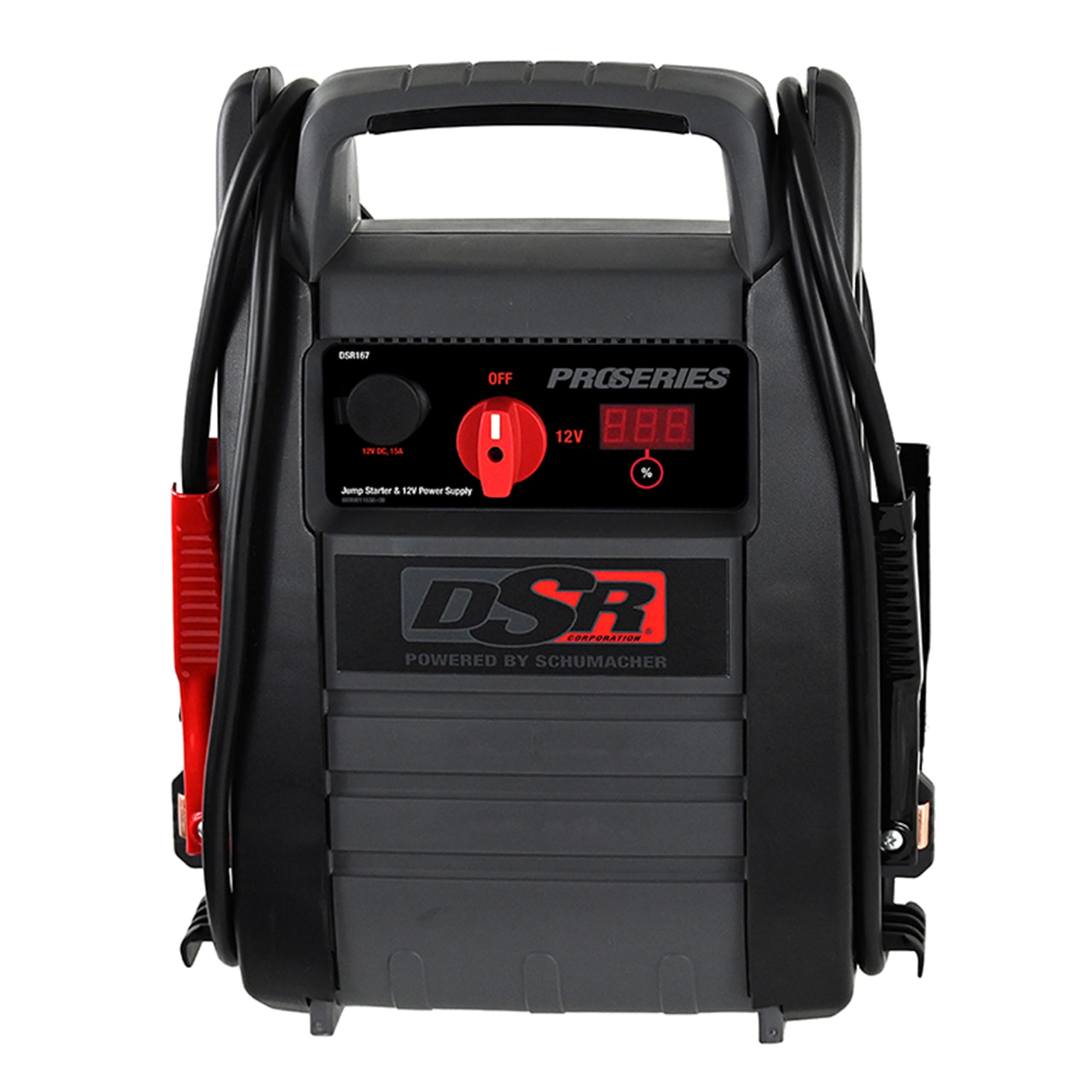 Schumacher Electric DSR167 Jump Starter & Power Station, 2250 Amps, 400W, AC/DC/USB Outlets, Black & Gray, Portable, Plastic