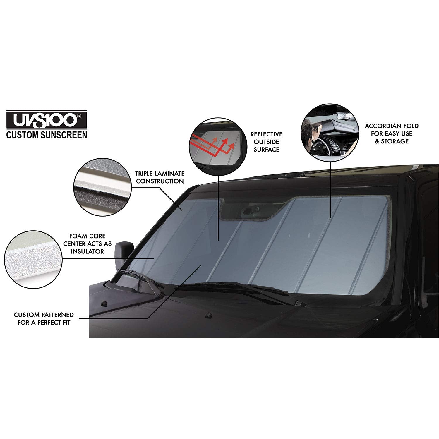 Covercraft UVS100 Custom Sunscreen for Chevrolet Silverado/GMC Sierra Models | UV11606BL | Blue Metallic