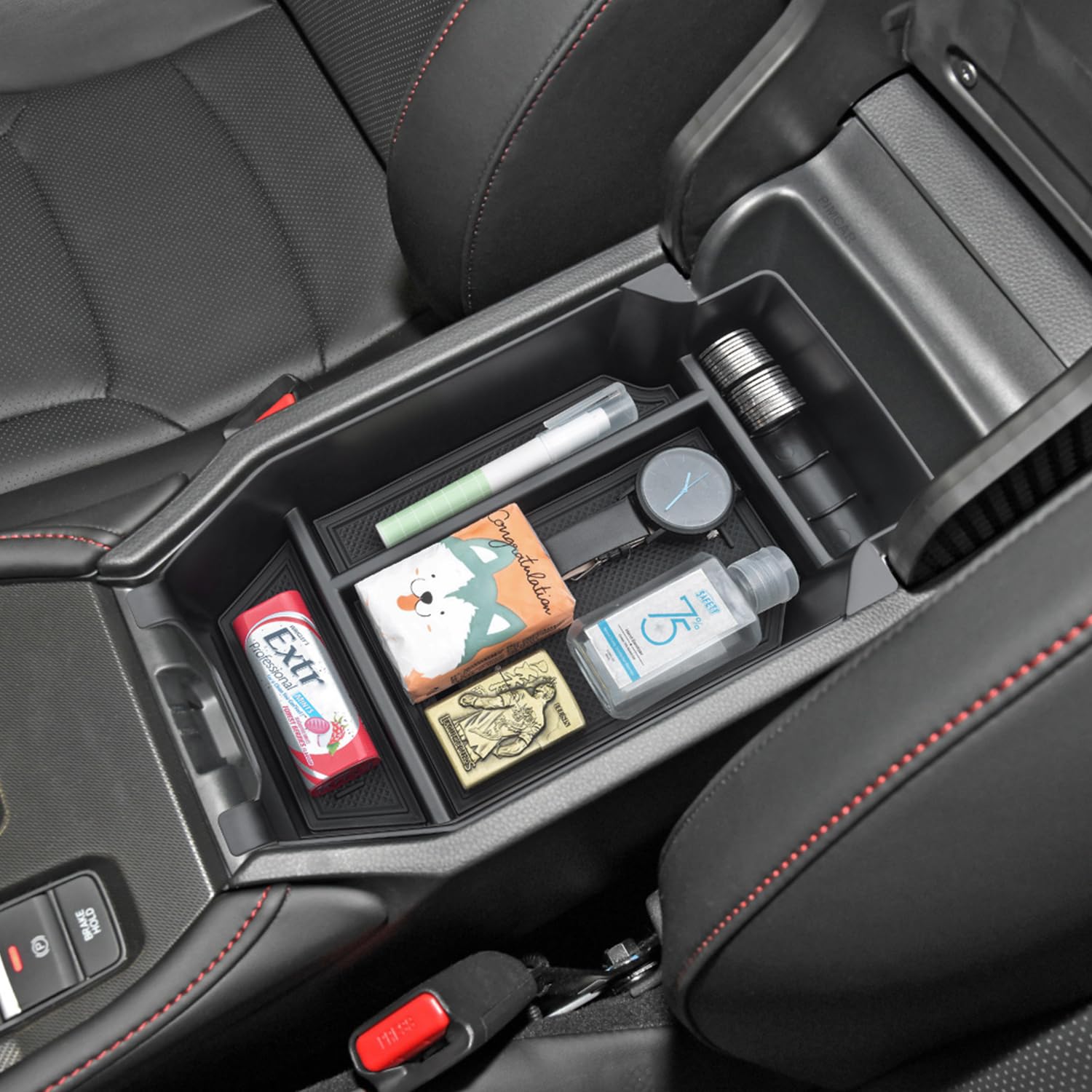 Pimcar Center Console Organizer For Honda Accord 2023-2025 11Th Gen | Durable Abs Plastic Armrest Storage Tray | Black Liner Tri