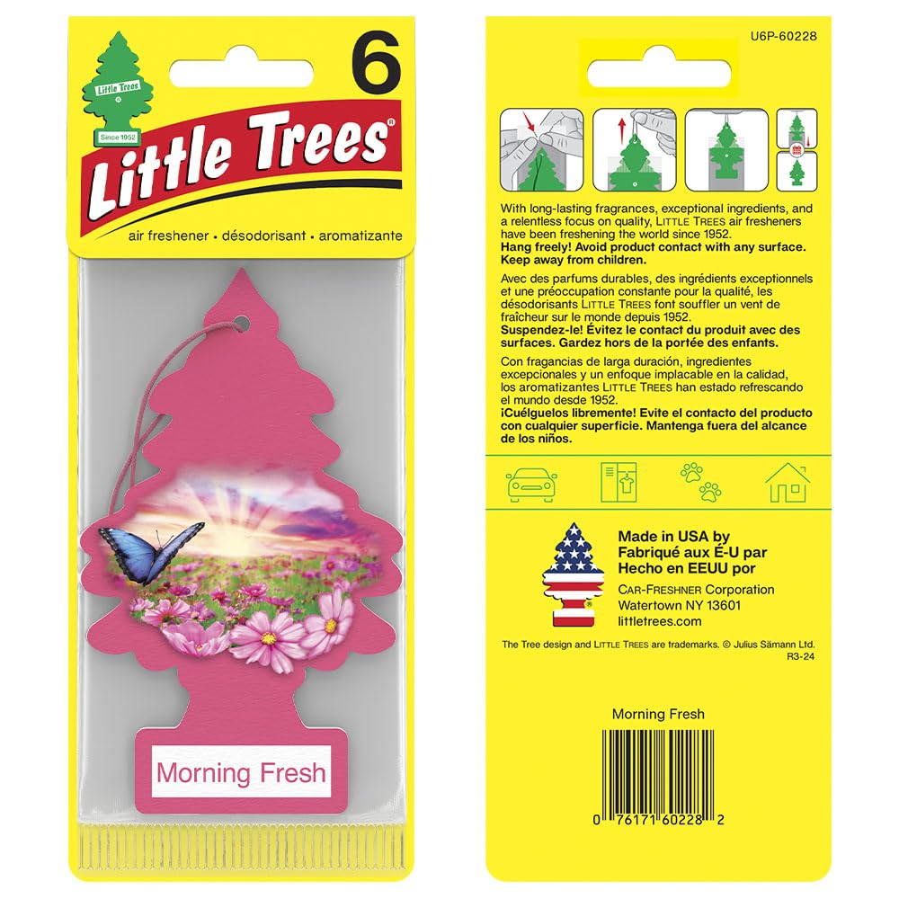Little Trees Air Fresheners Car Air Freshener. Hanging Tree Provides Long Lasting Scent For Auto Or Home. Morning Fresh, 24 Air